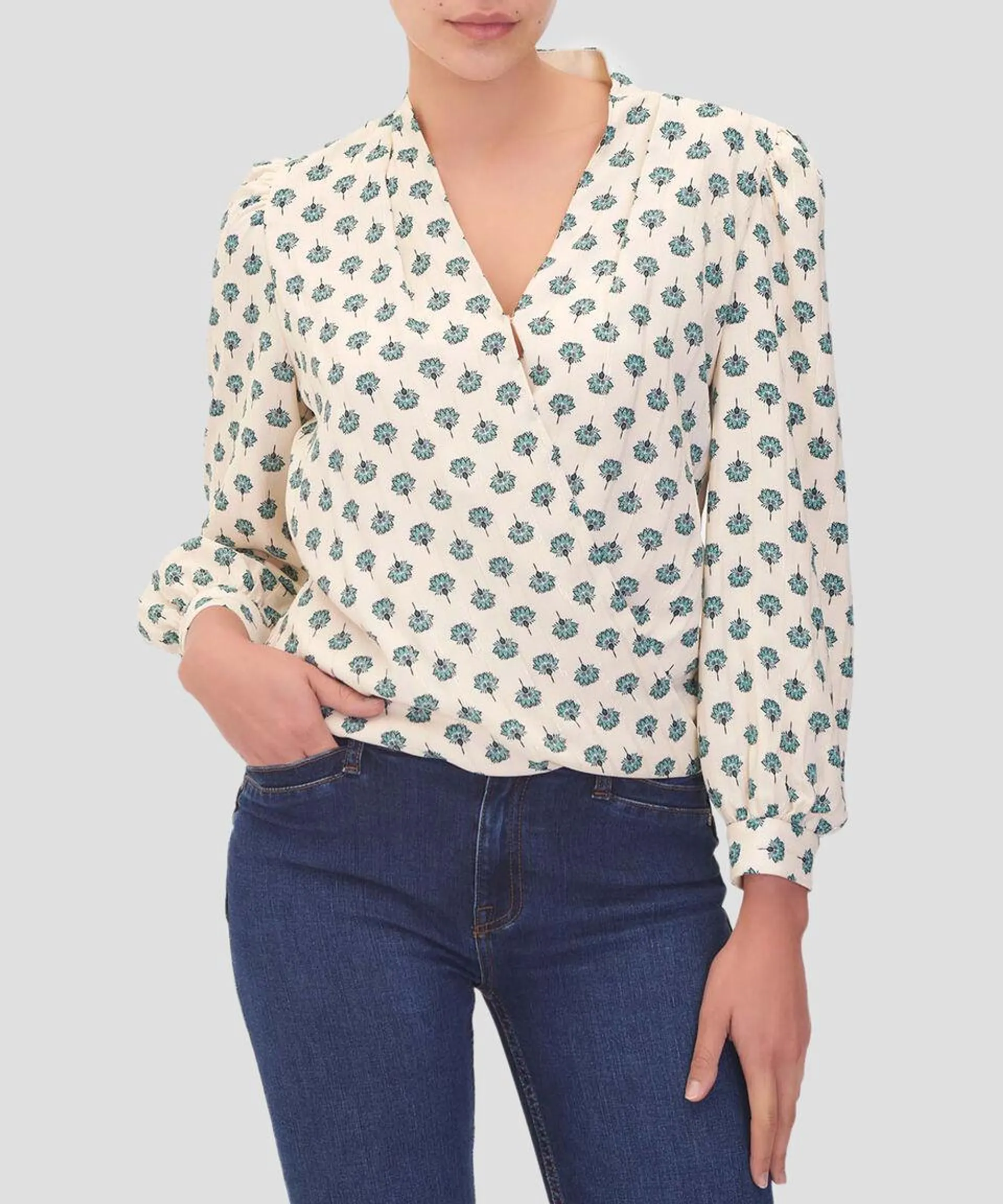 Blusa Envolvente Estampado Floral Mujer