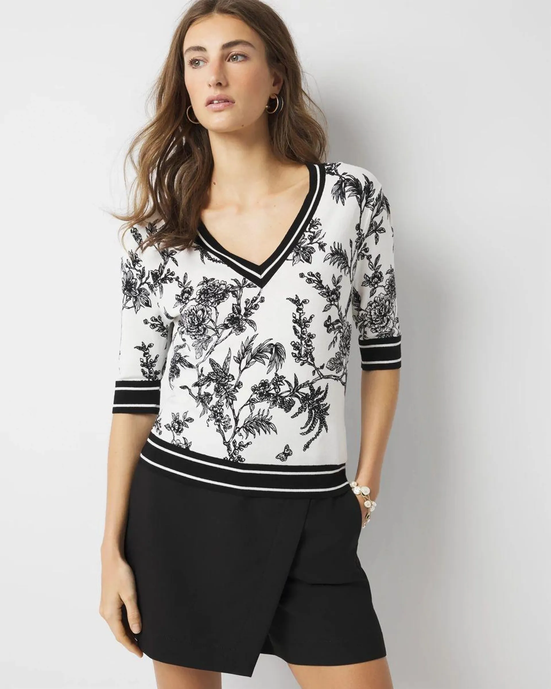Floral Printed Sweater