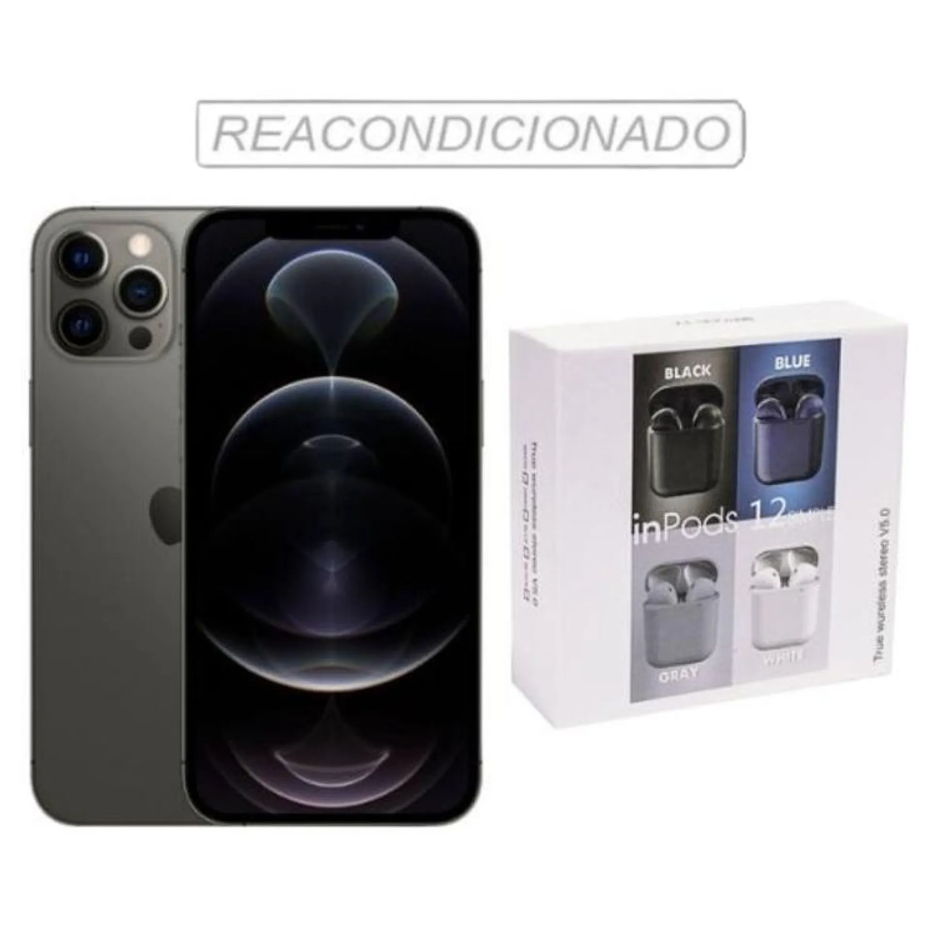 iPhone 12 Pro Reacondicionado + audífonos genéricos