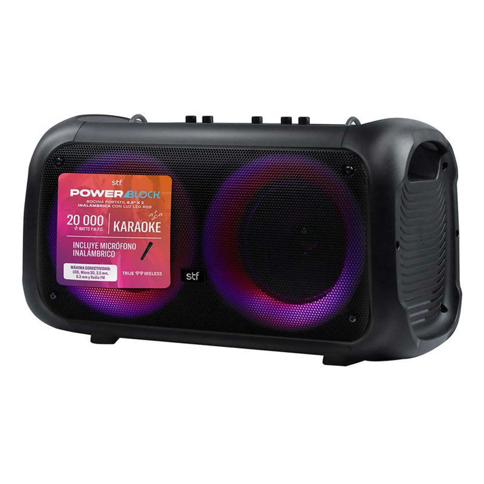 Bafle Inalámbrico con Luz Led STF 6.5x2 Power Block ST-S01461