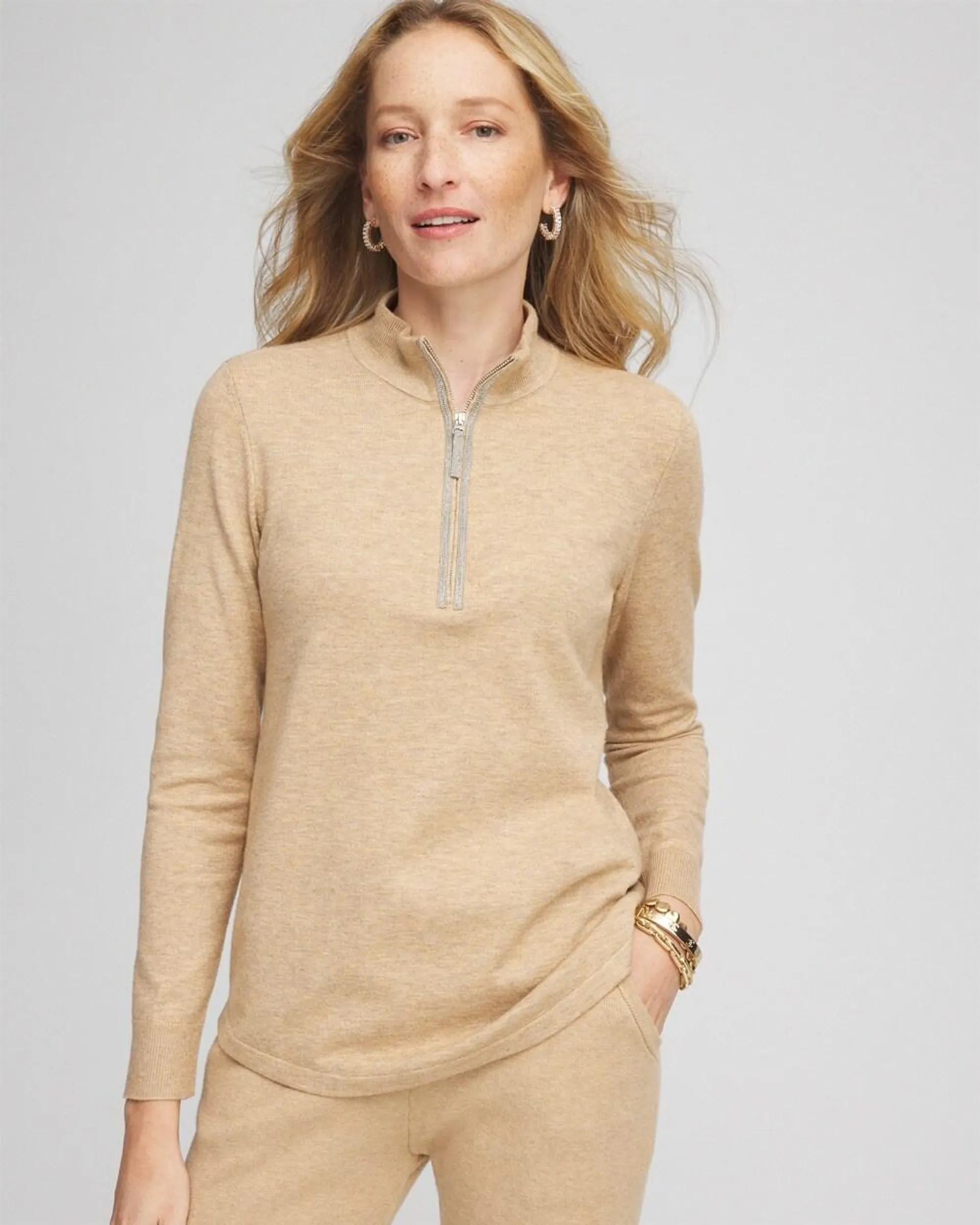 Zenergy\u00AE Luxe Half Zip Pullover Top