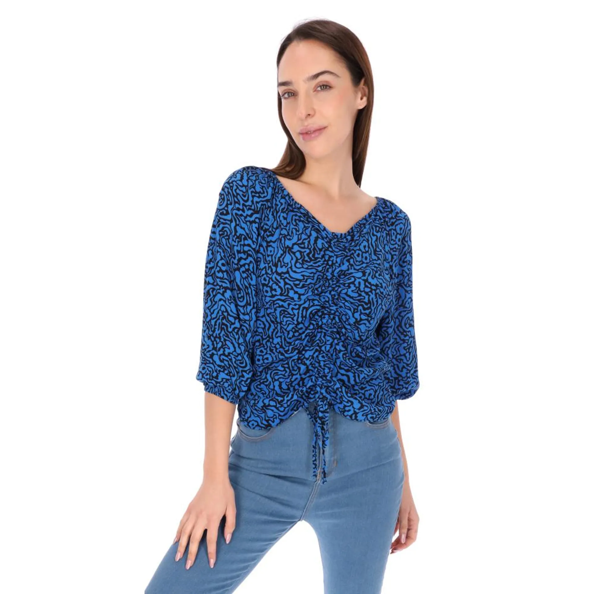 Blusa Mujer Manga 3/4 Jareta Funcional