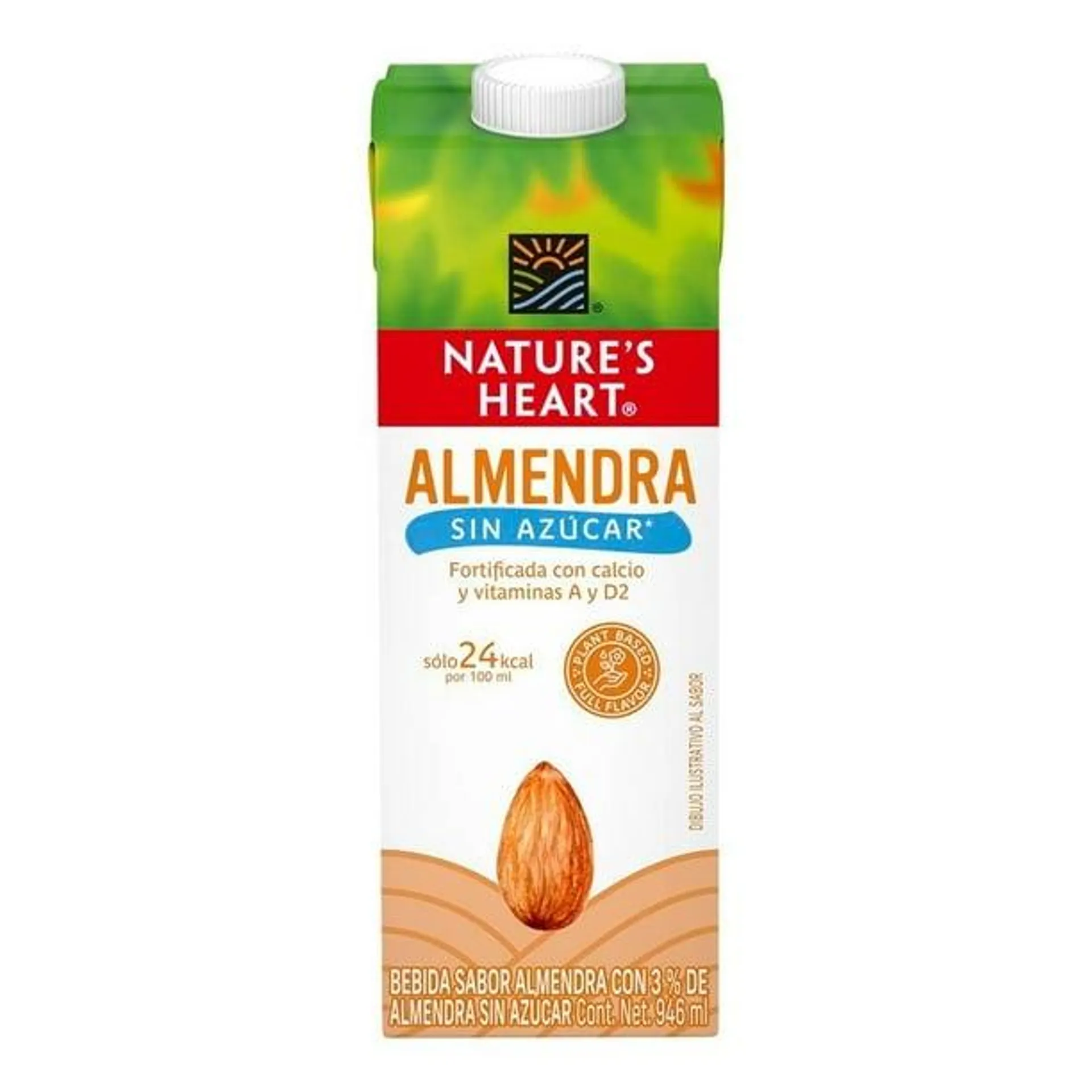 Bebida vegetal Nature's Heart sabor almendra sin azúcar 946 ml