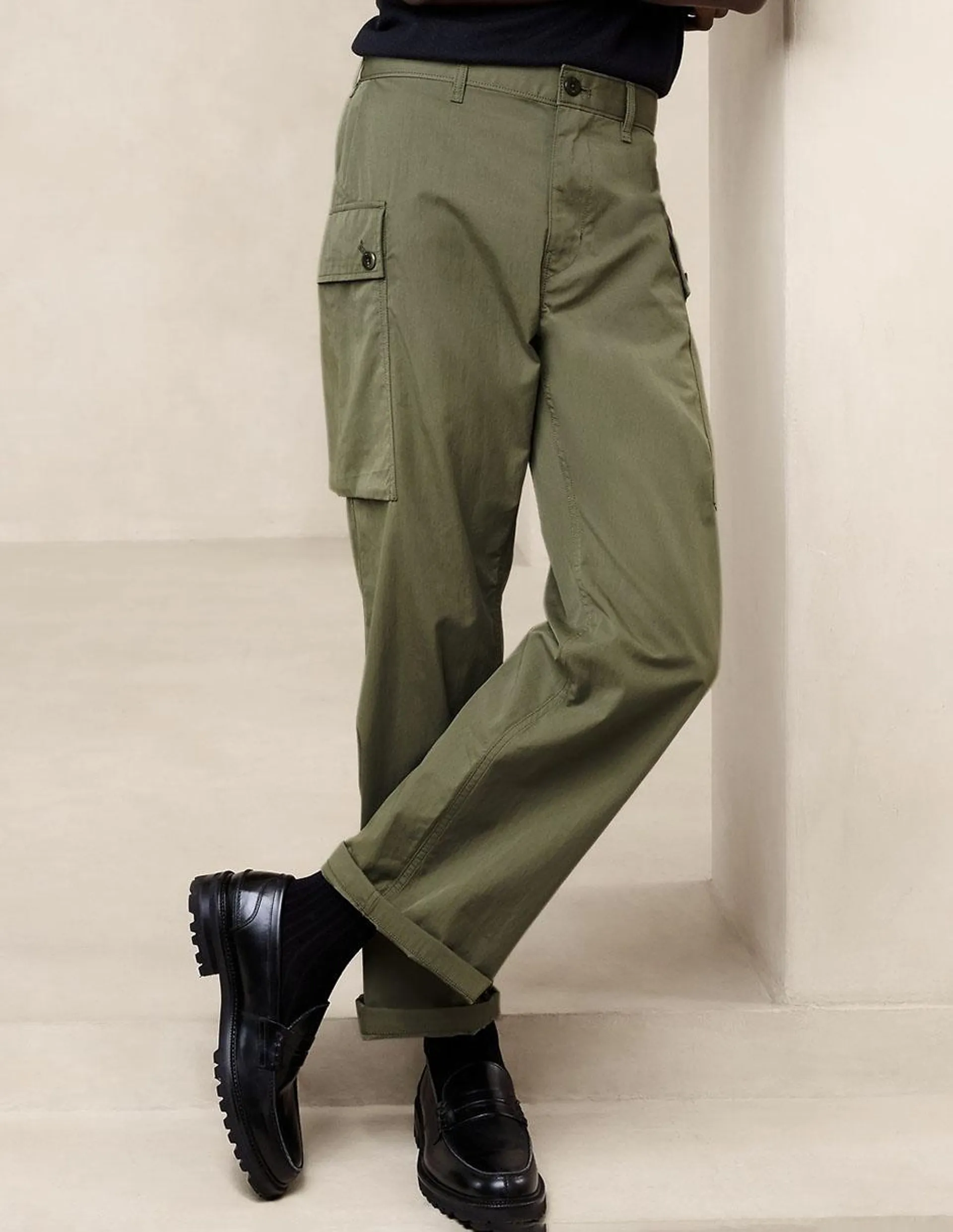 Pantalón straight de algodón para hombre