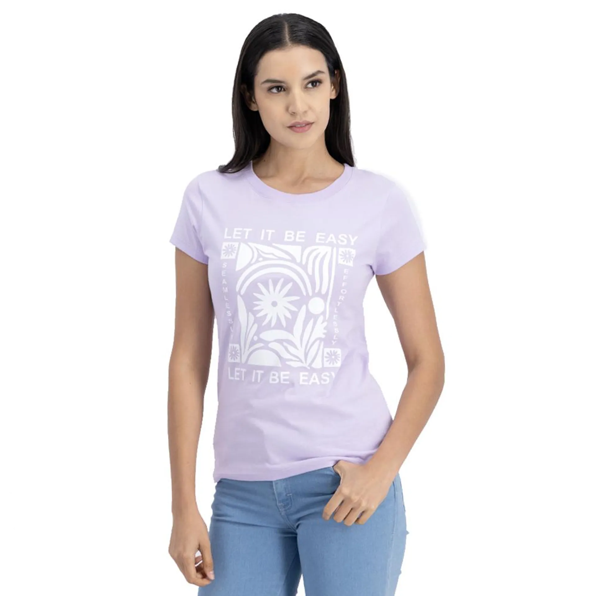 Playera Mujer Estampado Let It Be Easy