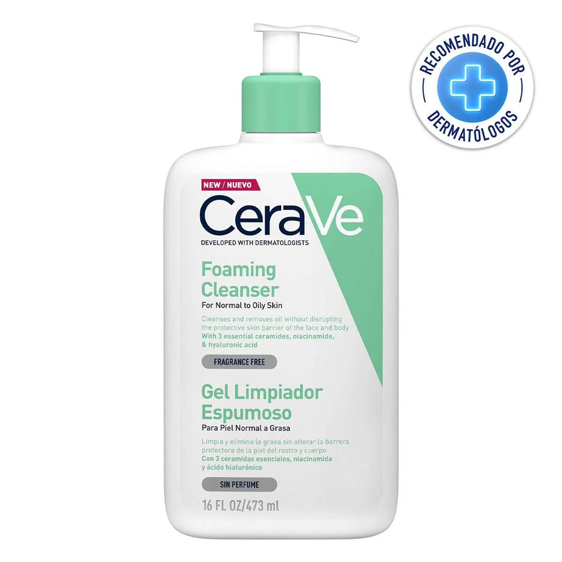 Cerave Gel Limpiador Espumoso 16 oz / 473 ml