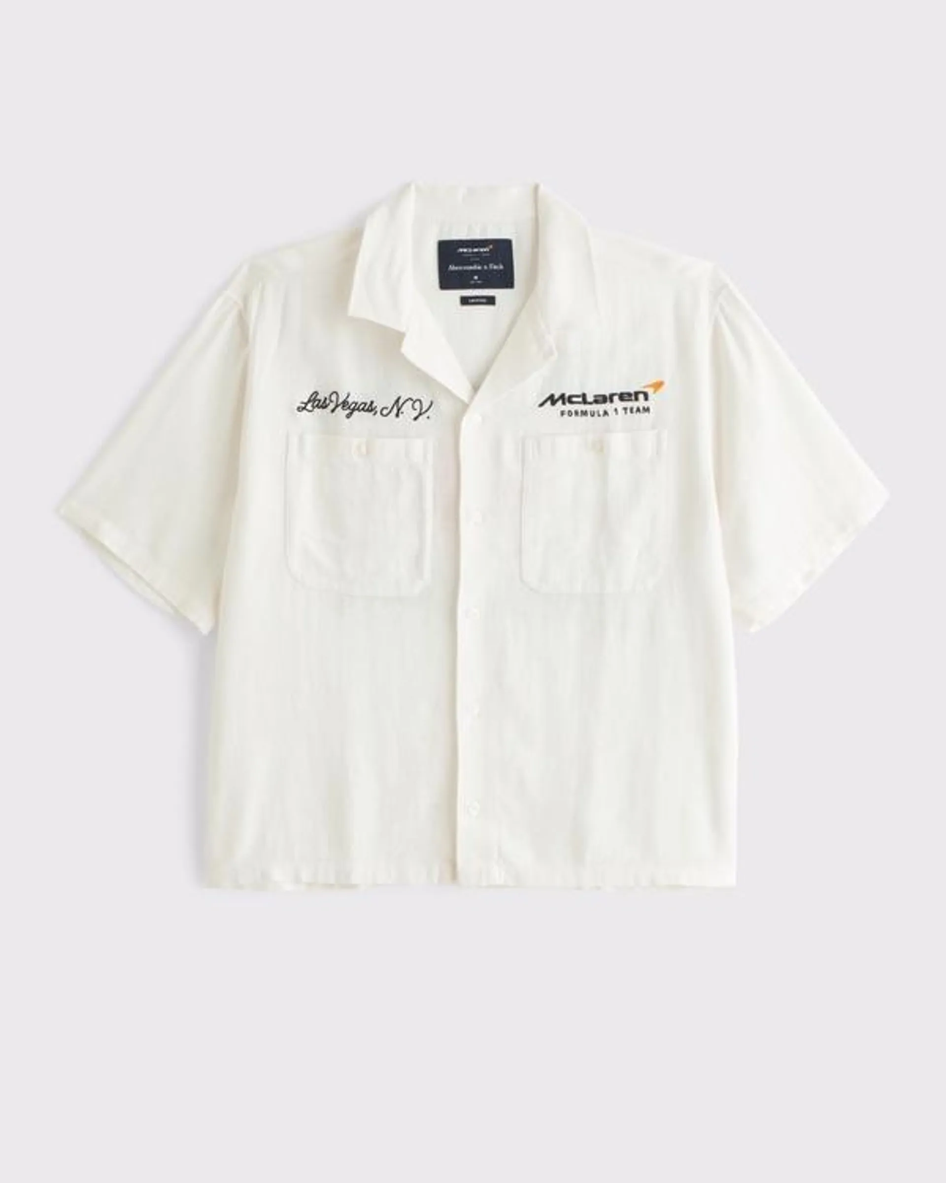 Short-Sleeve Cropped McLaren Workwear Button-Up Shirt