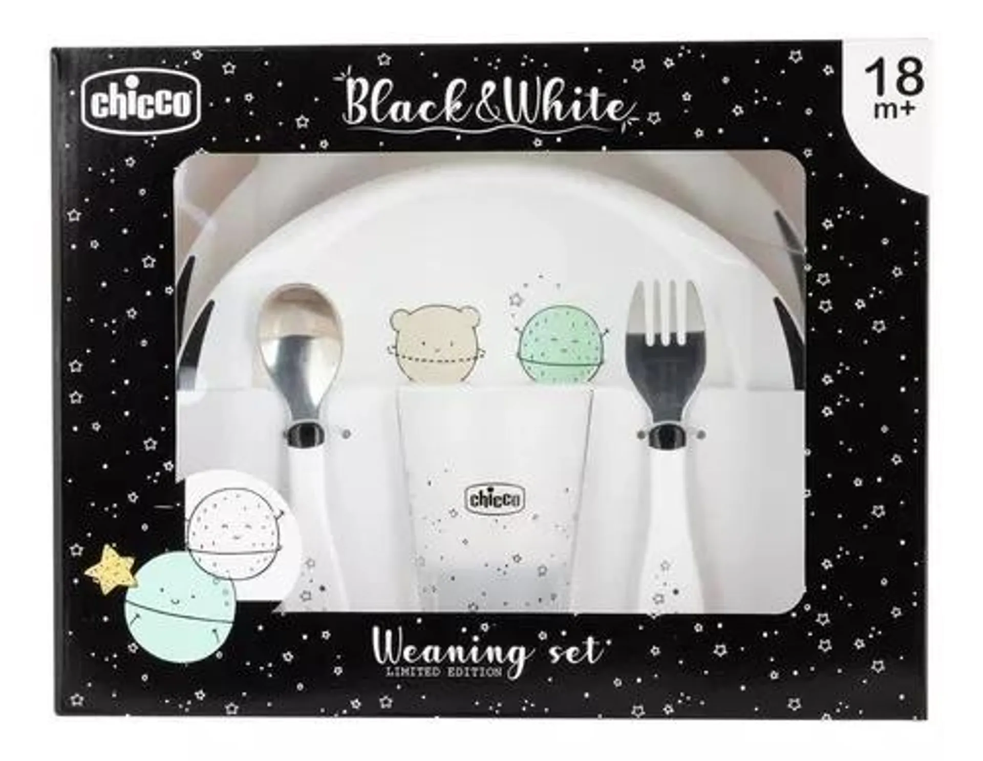 Chicco Set De Comida Infantil Black & White