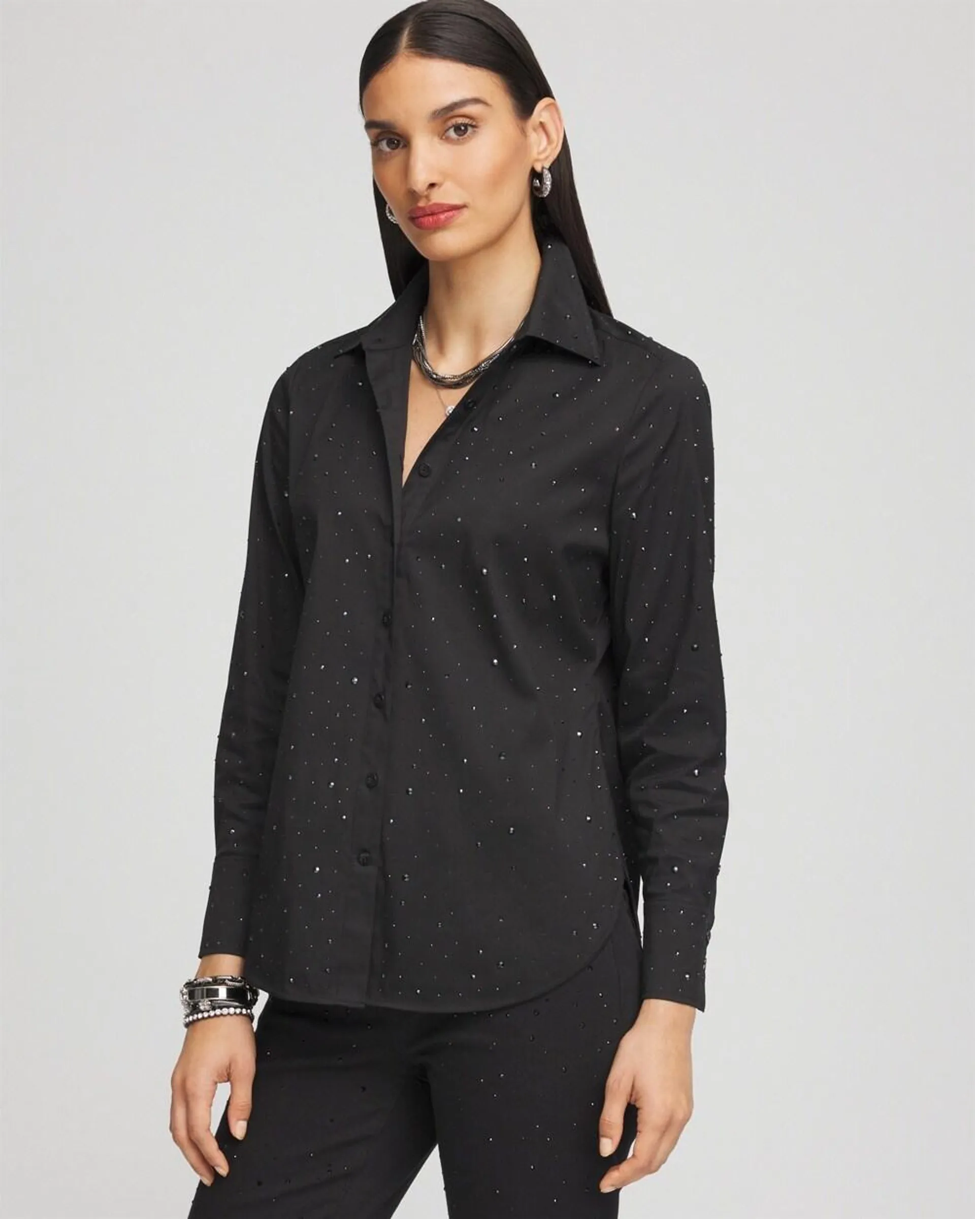 Sparkle Embellished Poplin Shirt