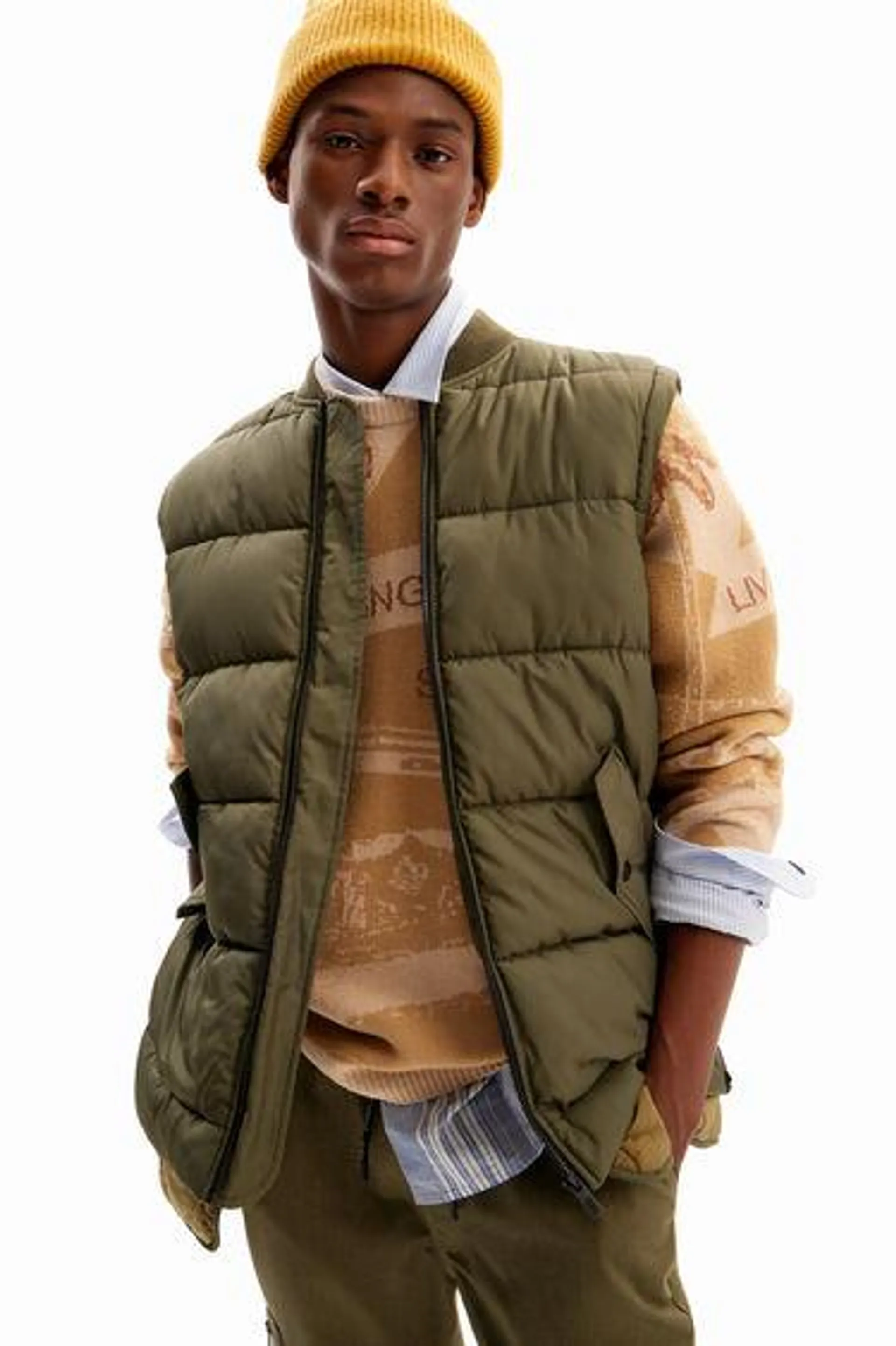Bomber acolchada desmontable
