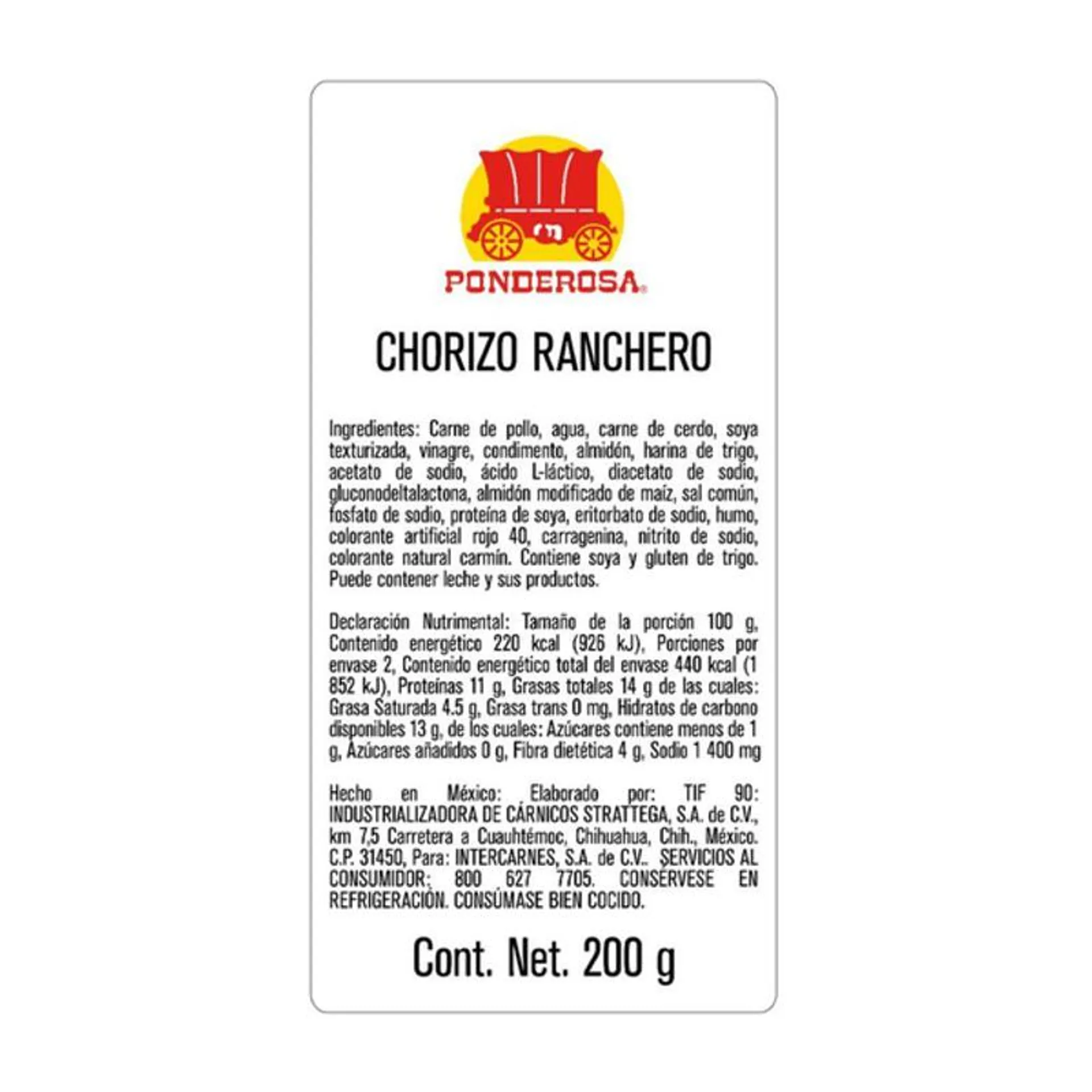 Ponderosa Chorizo Ranchero 200 g