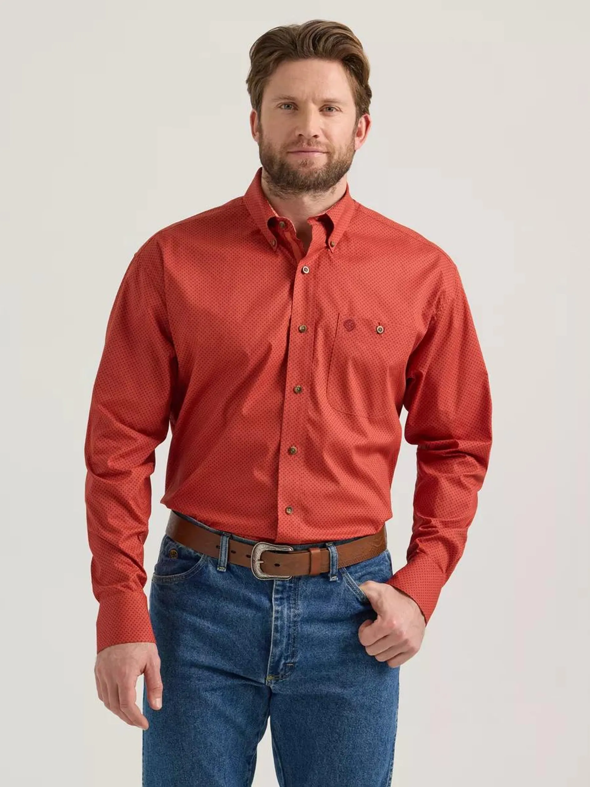 Camisa Vaquera Hombre Wrangler Regular Fit Manga Larga 539