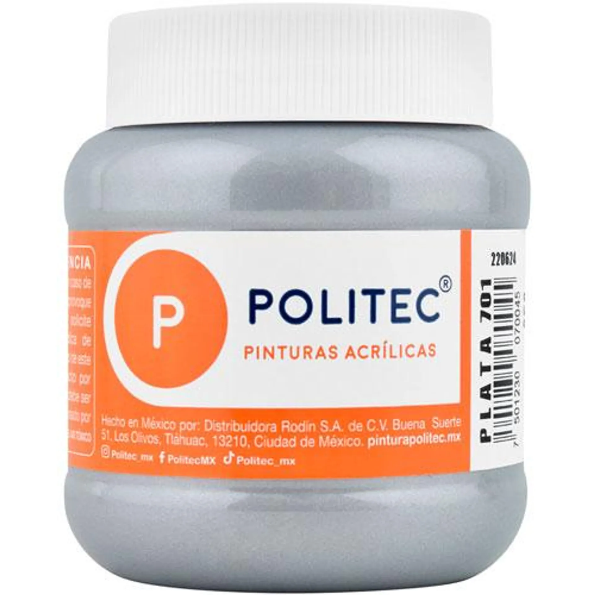 Pintura Acrilica Politec L-700 Plata Metálico 250Ml #701