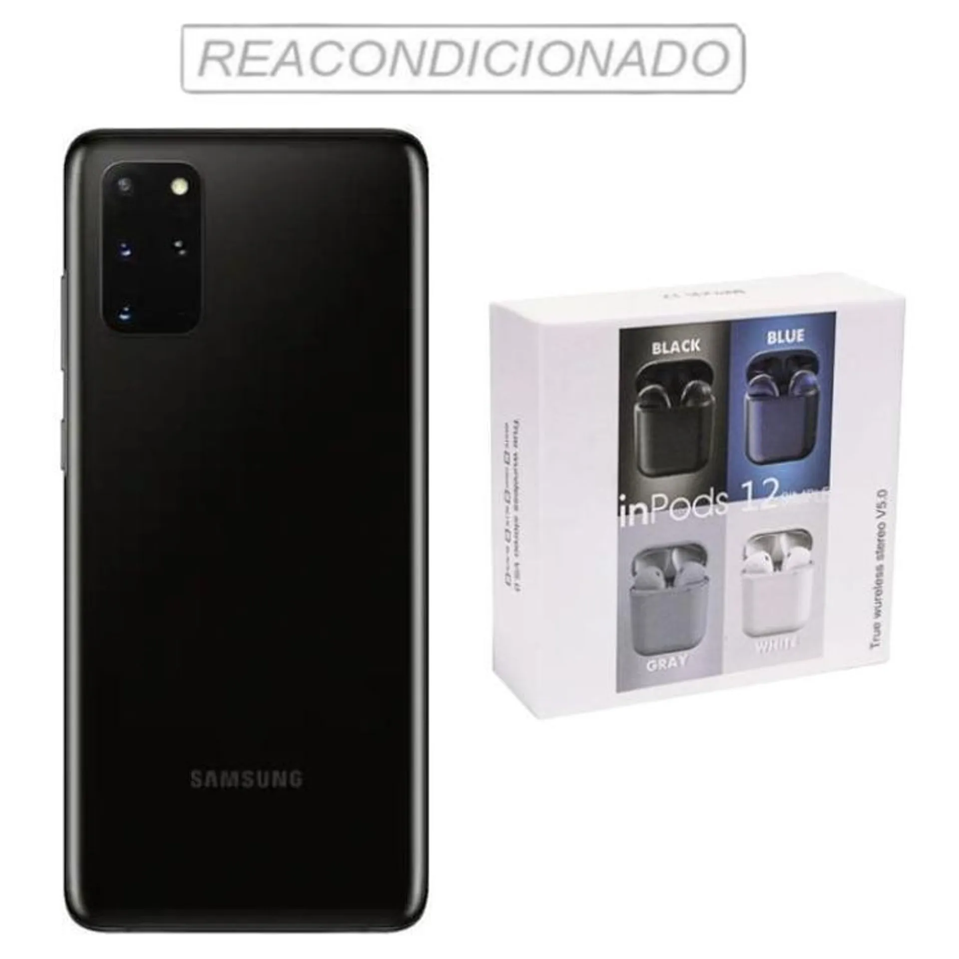 Samsung s20 Plus Reacondicionado + audífonos genéricos