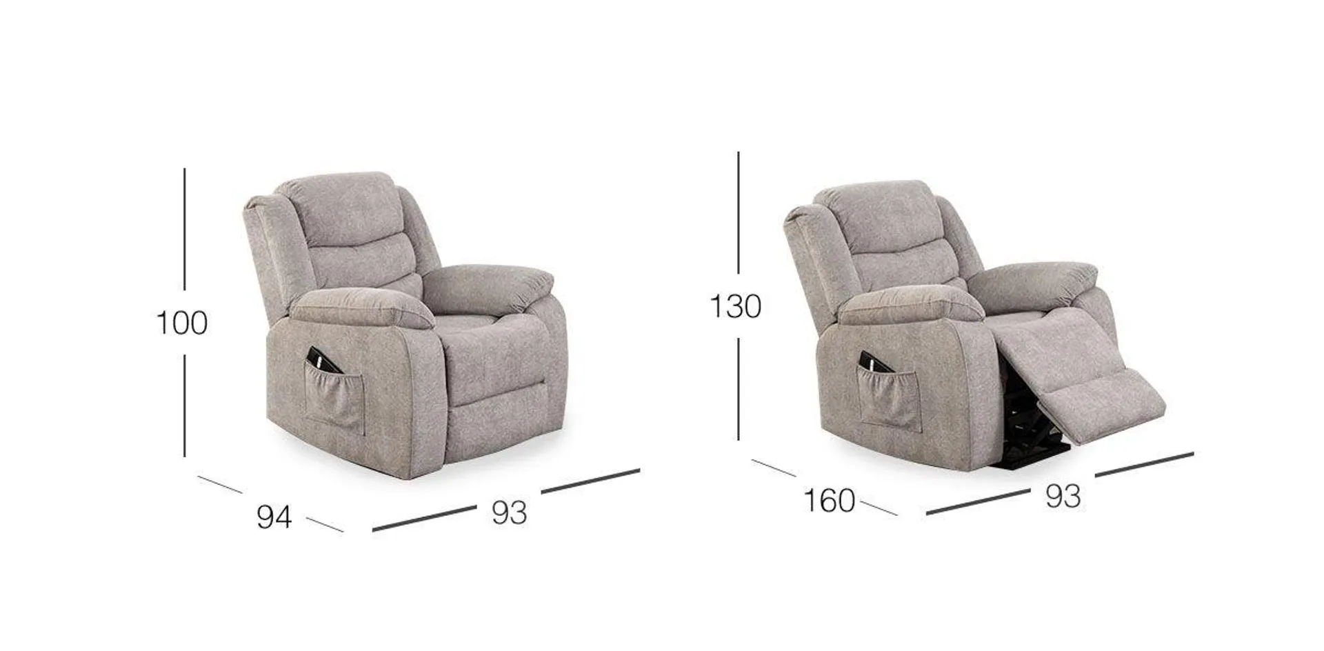 Sillón Reclinable Eléctrico Aruba Beige