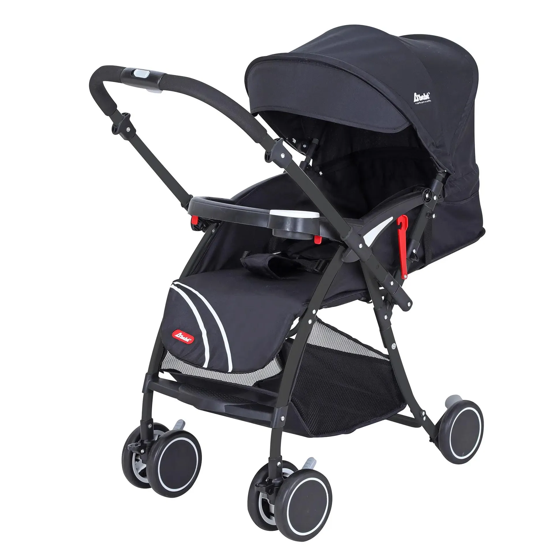 Carriola D´bebé reversible con repisa Lu Baby Negra