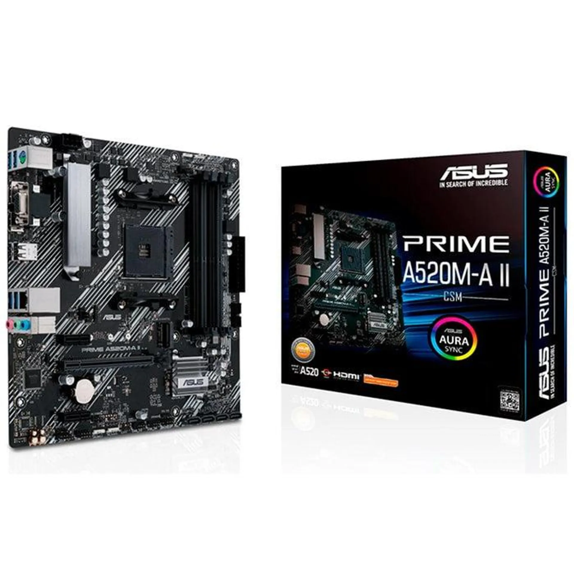 Tarjeta Madre ASUS PRIME A520M-A II/CSM AM4 4x DDR4 1x M.2 PCIe 3.0 Micro ATX