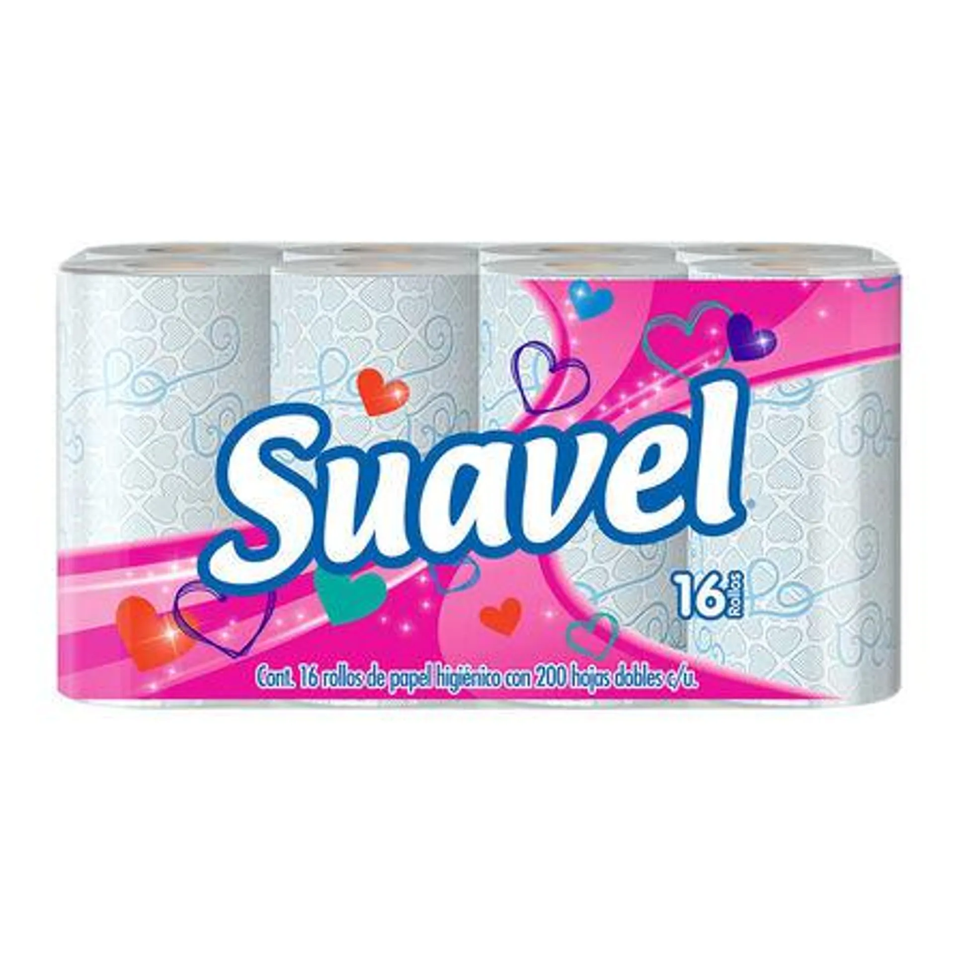 Papel higiénico Suavel 16 rollos de 200 hojas c/u