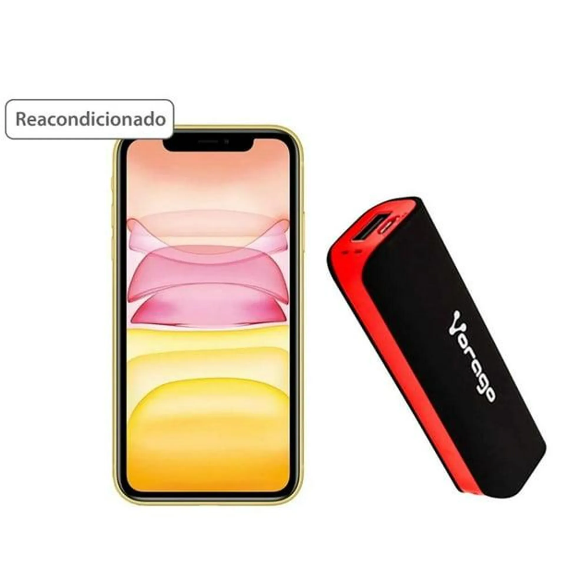 iPhone 11 Apple 64 GB Amarillo Reacondicionado más Powerbank