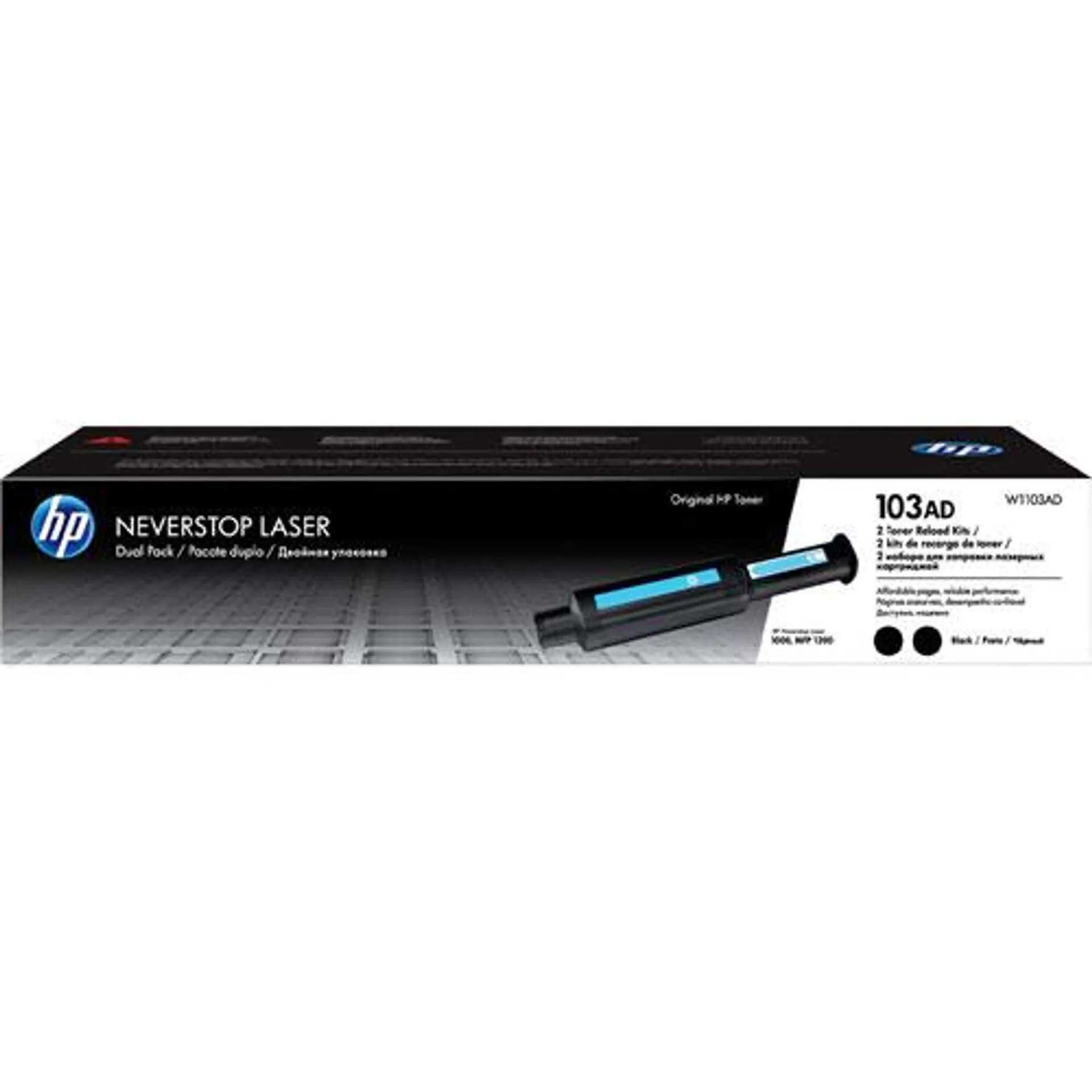 KIT DE DOS JERINGAS PARA RECARGA DE TÓNER NEVERSTOP LÁSER HP 103AD NEGRO () / Mod. W1103AD