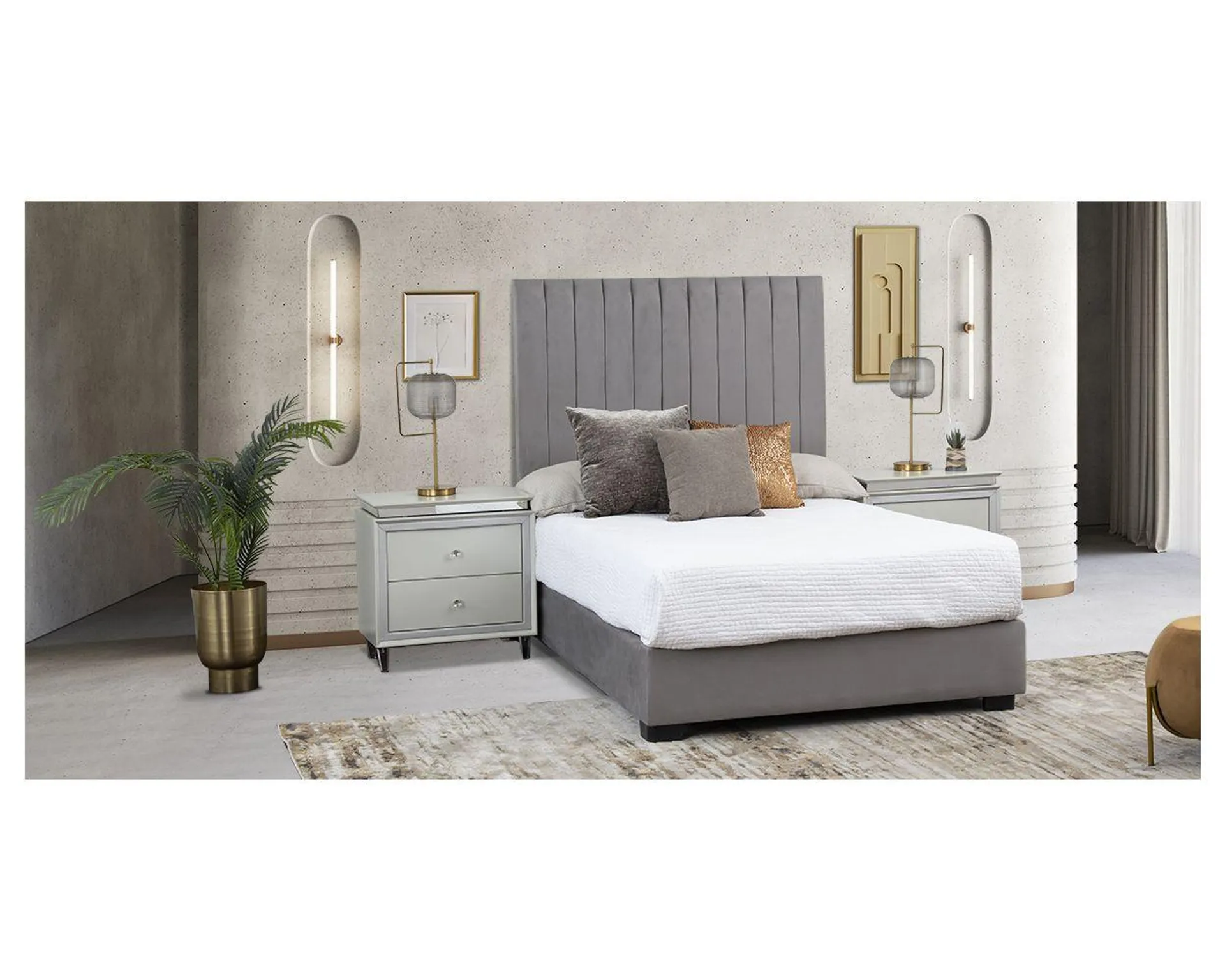 Cama Matrimonial Kuka Gris