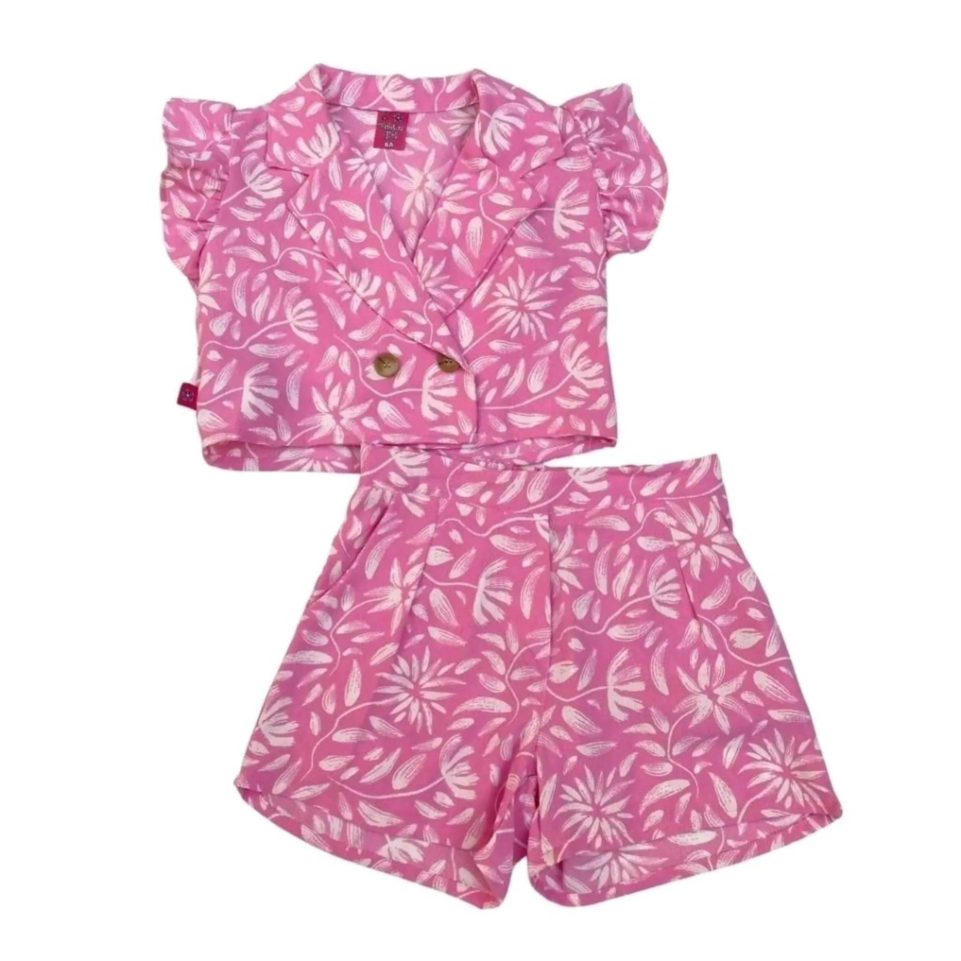 Conjunto tipo saco y short floreado