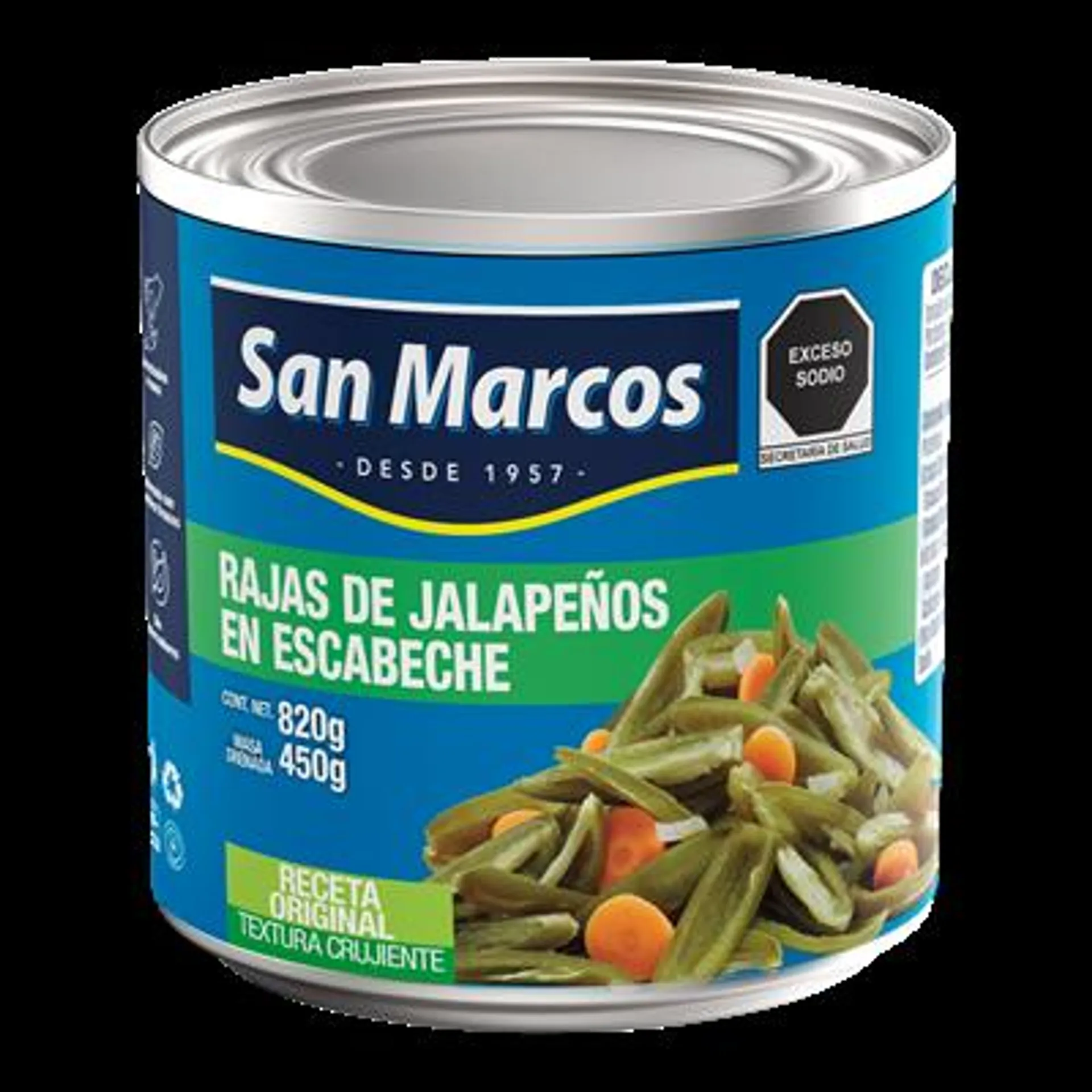 CHILE JALAPEÑO EN RAJAS SAN MARCOS 800 GRAMOS