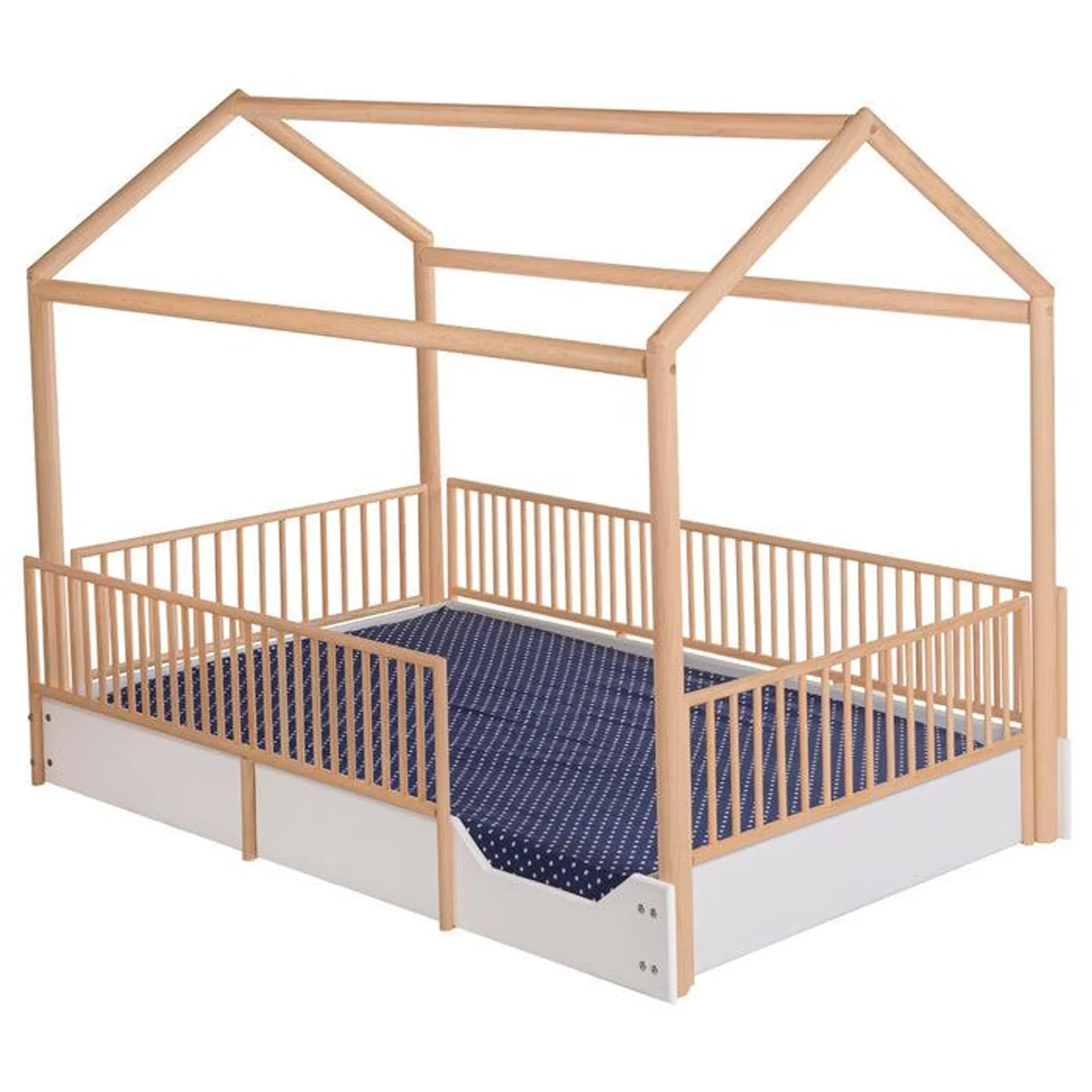 Cama Casa Cercada Natura (barnizada)