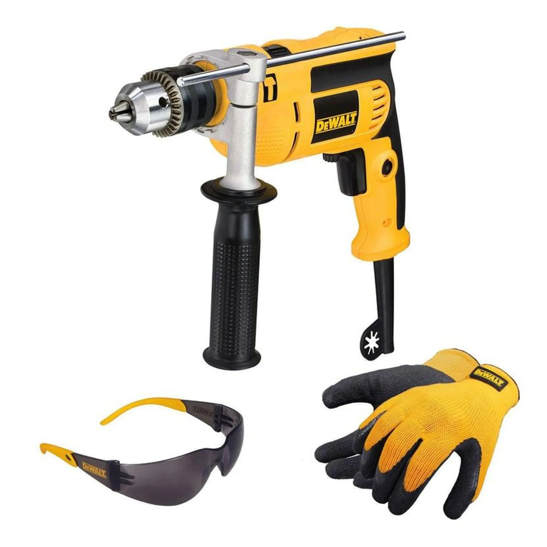 Combo Rotomartillo 1/2" 650W con Guantes y Lentes de Seguridad