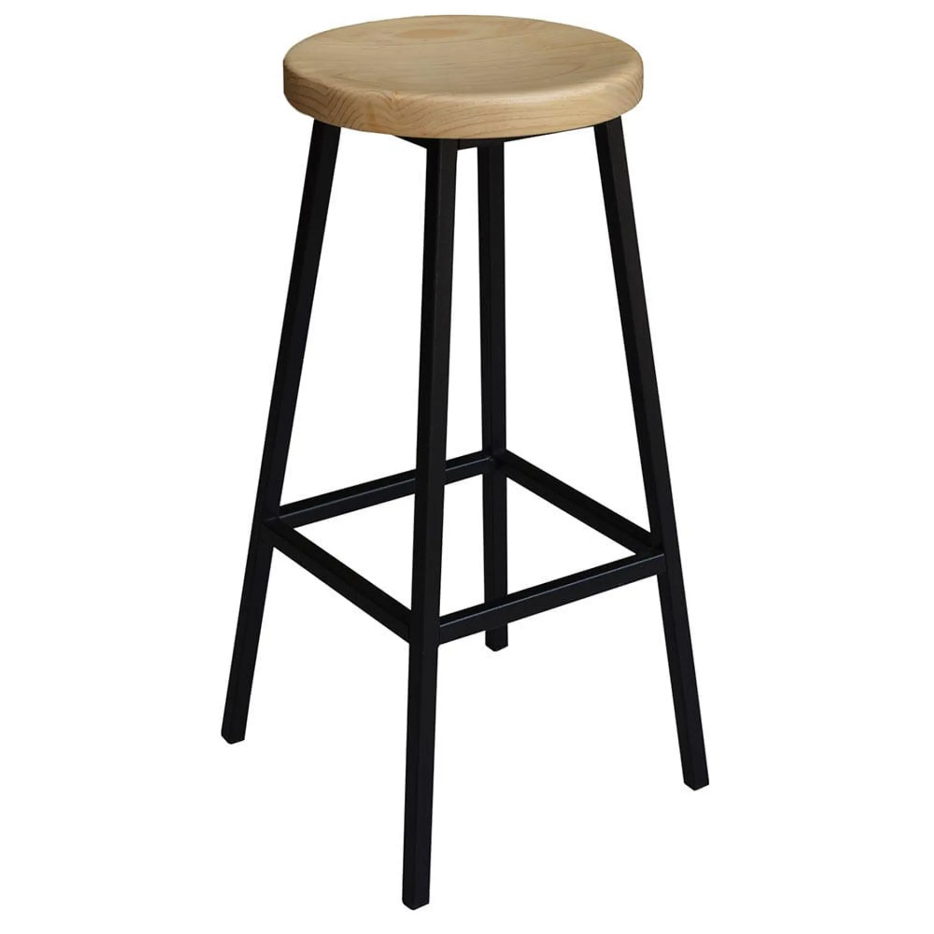 Banco Metalico Con Asiento Madera Bmml70030