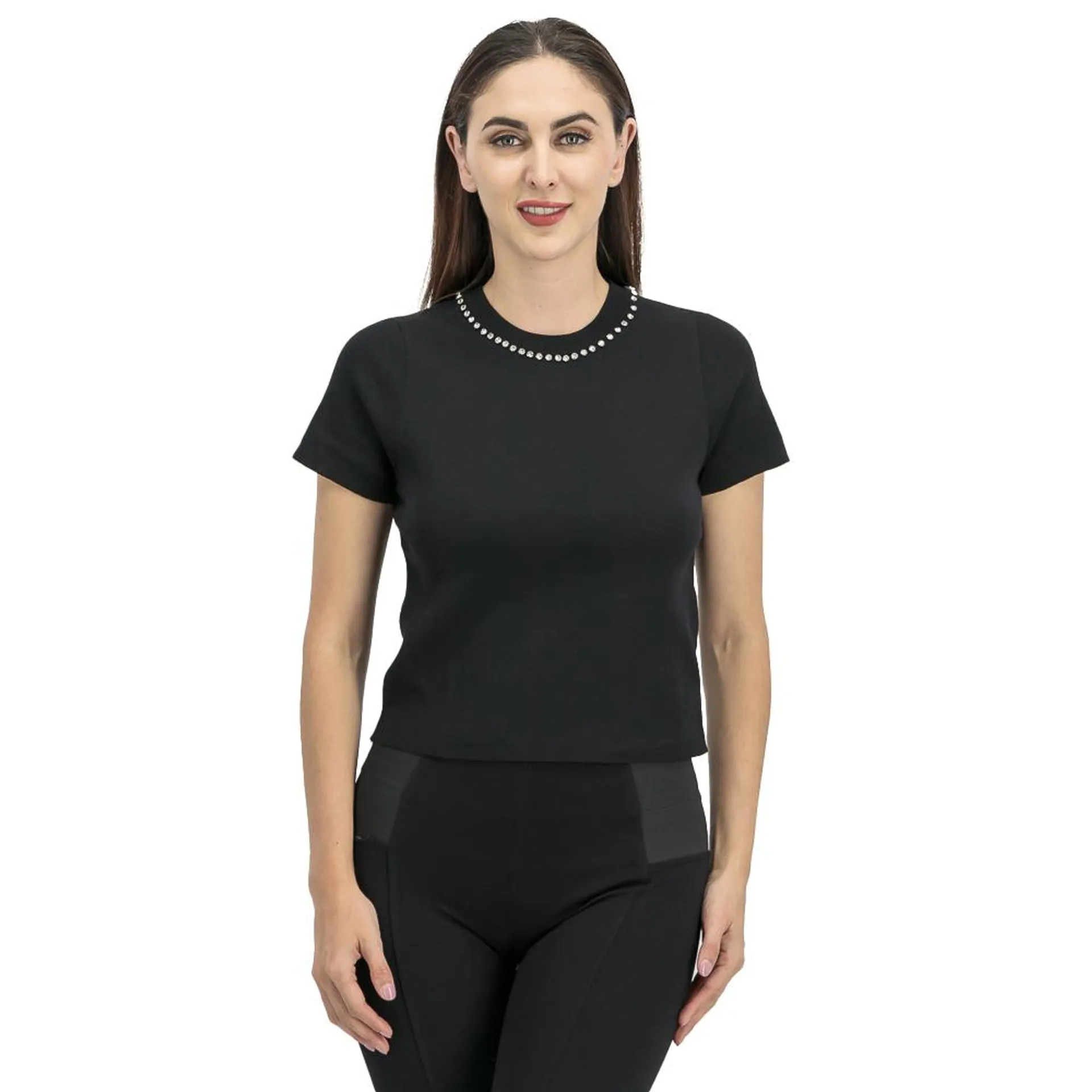 Blusa Mujer Aplicación En Cuello