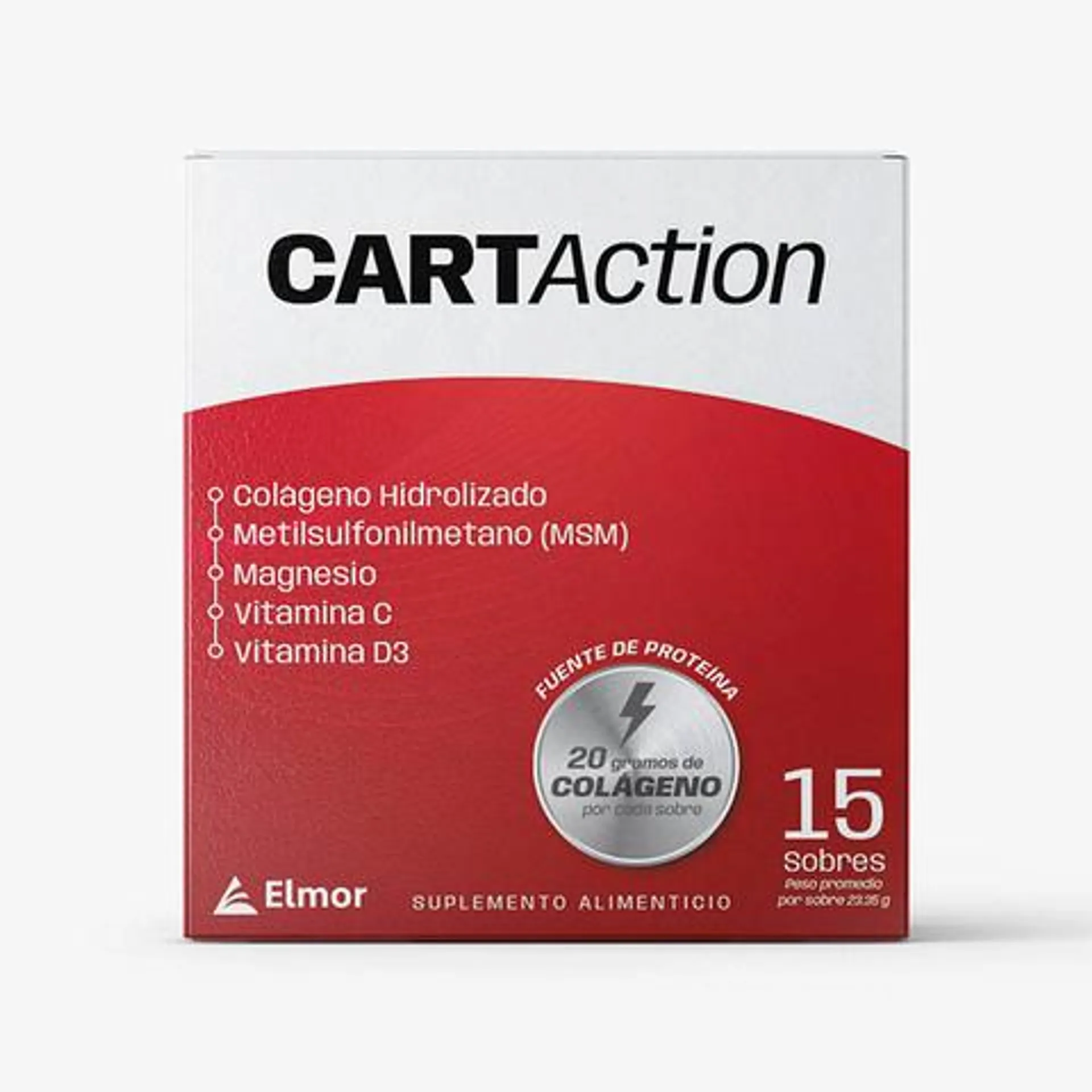 Cartaction Suplemento Alimenticio a Base de Colágeno MSM Magnesio Vitamina C y D3