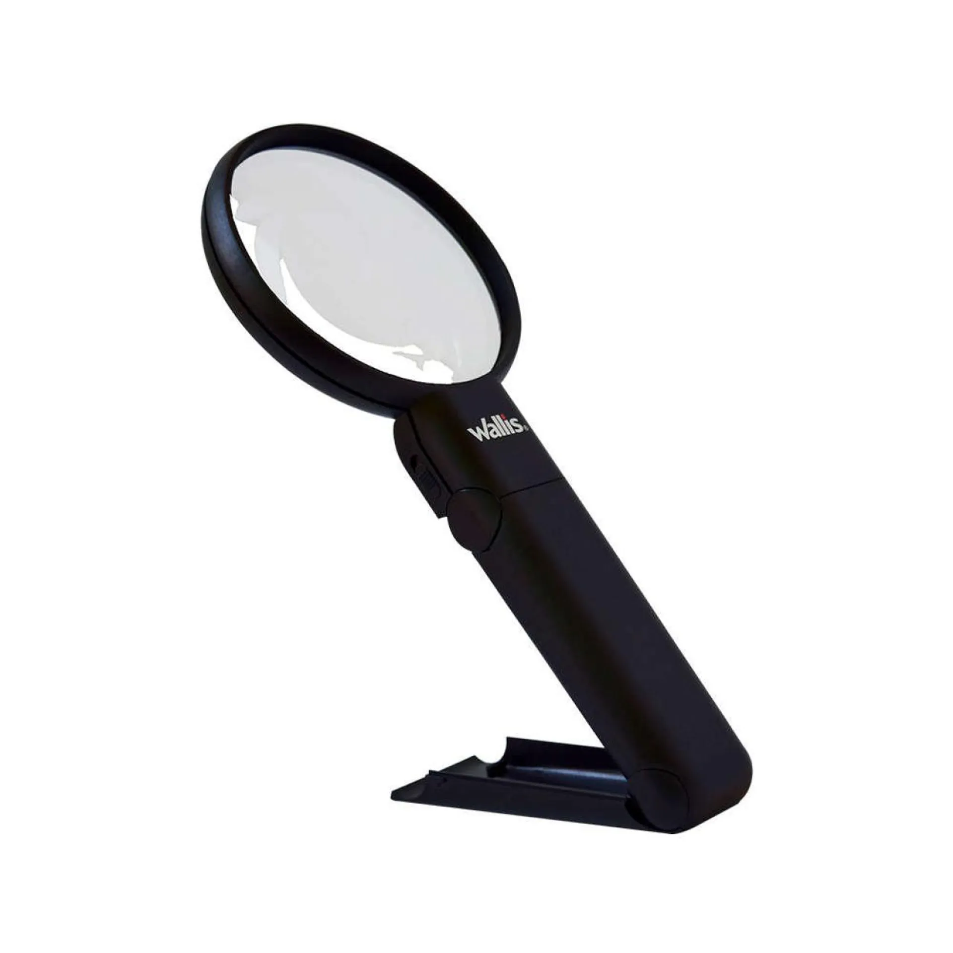 Lupa multi-ángulo de 2x y 4x, de 9.9 cm de diámetro, con luz LED, negro