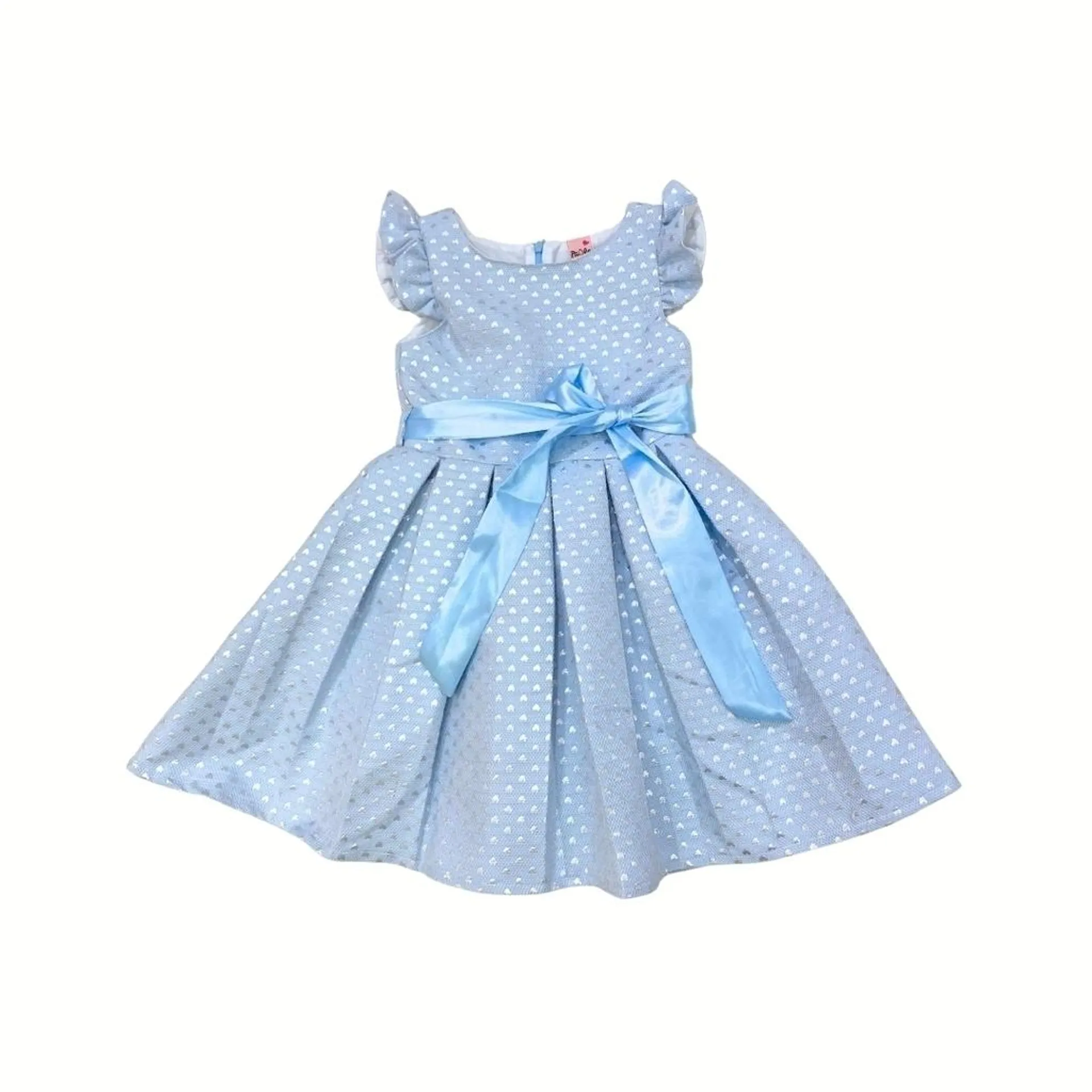 Vestido azul corazones