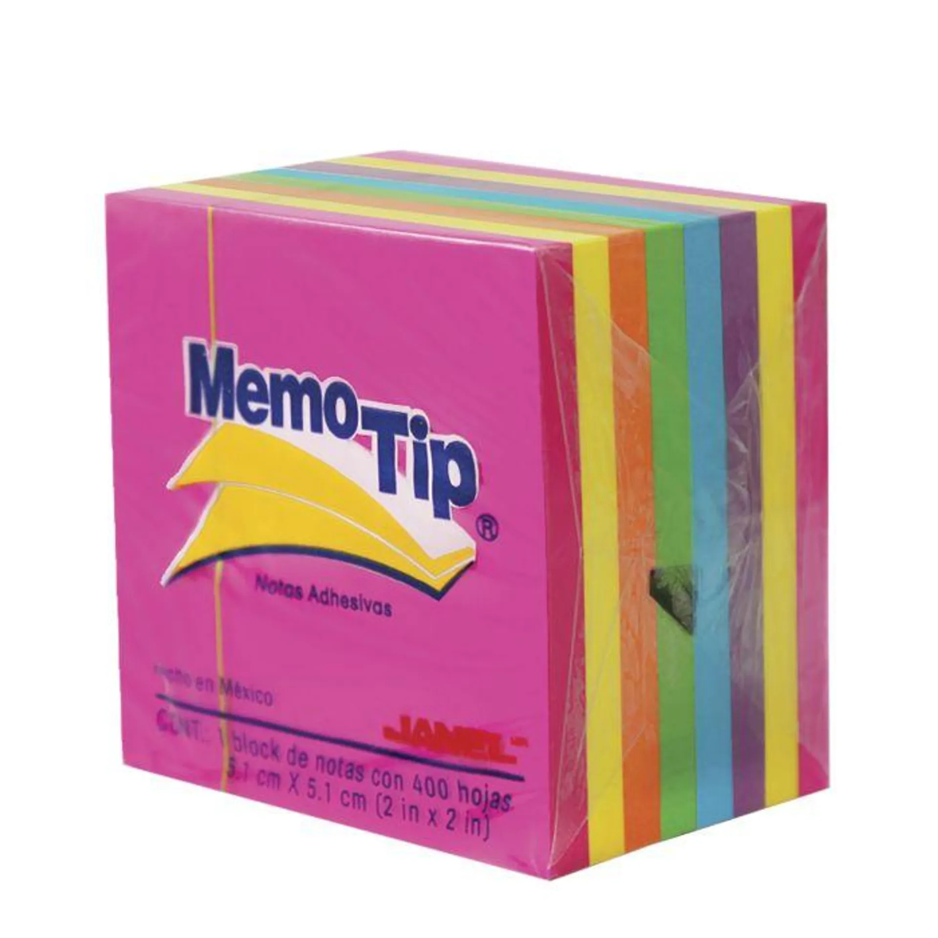 Mini Cubo MemoTip Janel Neón 5.1 x 5.1 cm C/400 h.