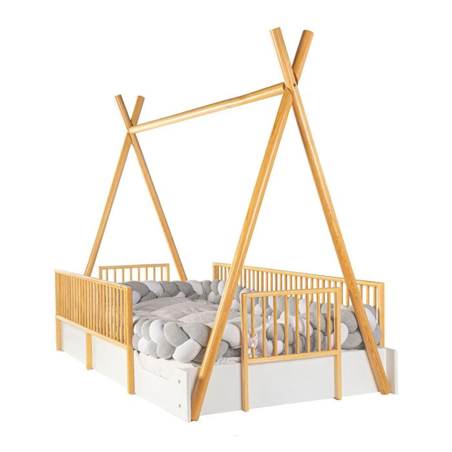 Cama Tipi Cercada Natura (barnizada)