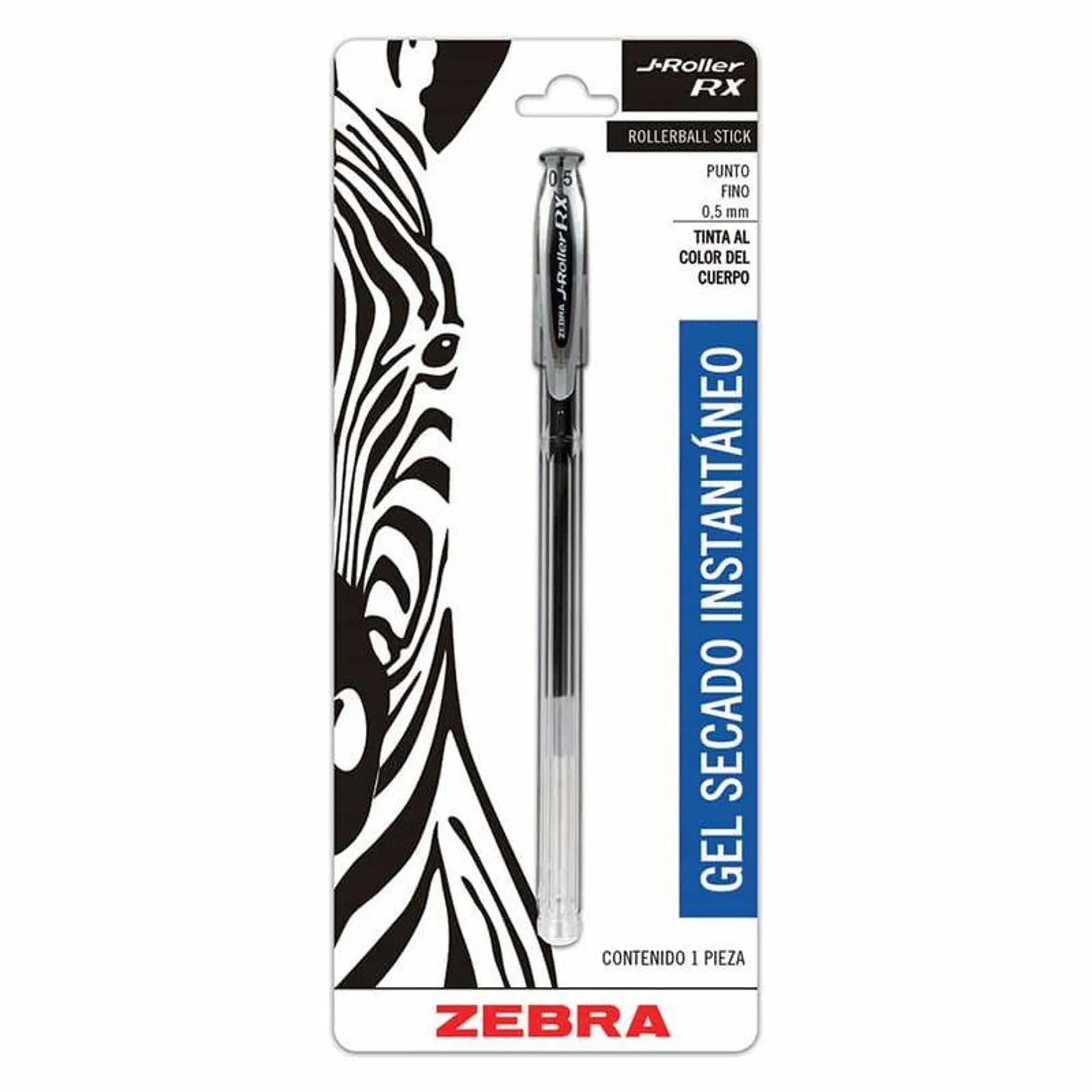 Bolígrafo de Gel Stick de 5 mm Negro Blíster J-Roller Zebra