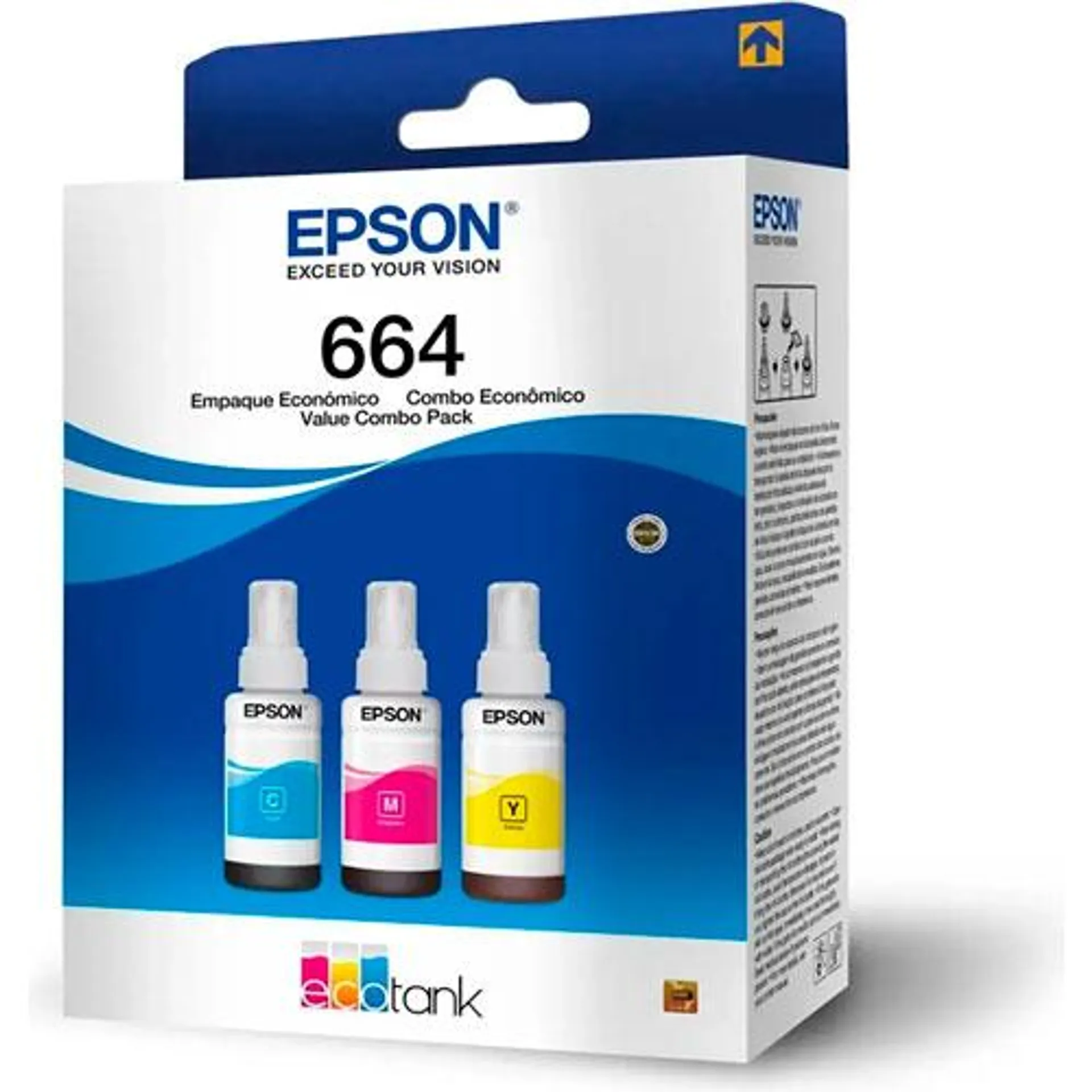 Cartucho inkjet Epson T664520-3P T664 3/Paq color