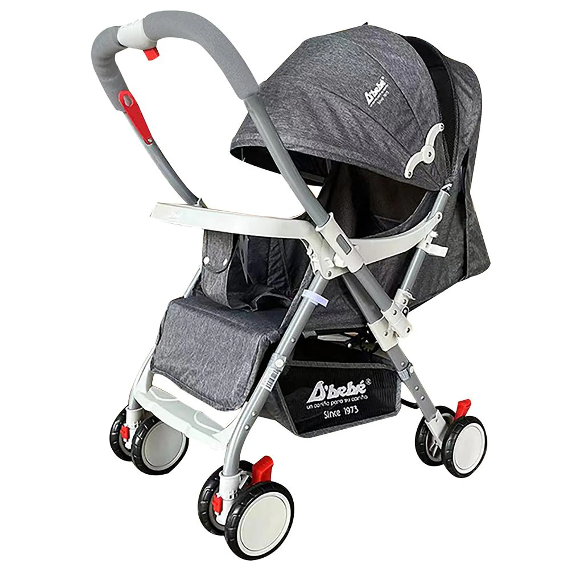 Carriola de mango reversible Baby BM gris