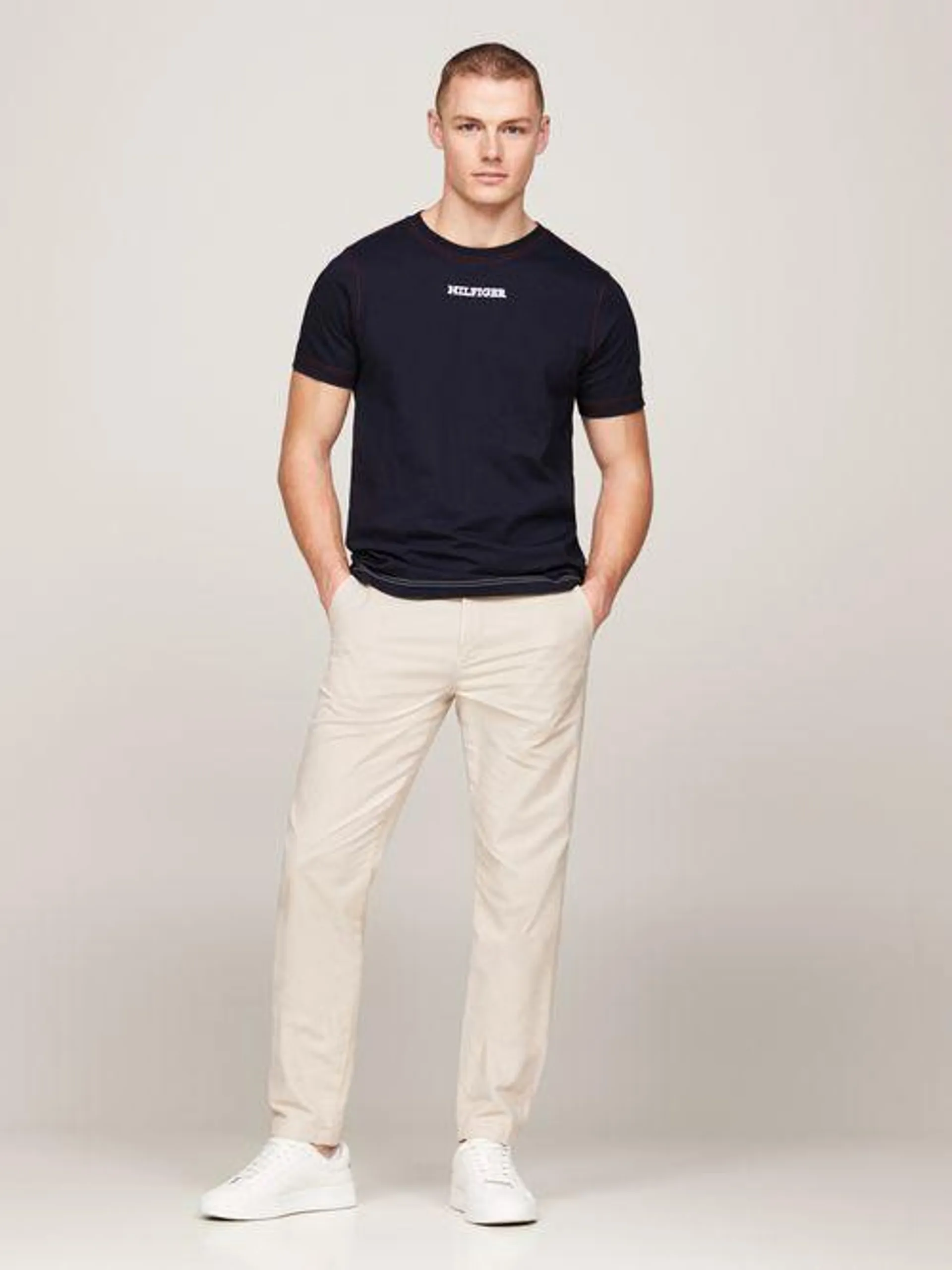 Playera con logo del monotipo Hilfiger de hombre Tommy Hilfiger