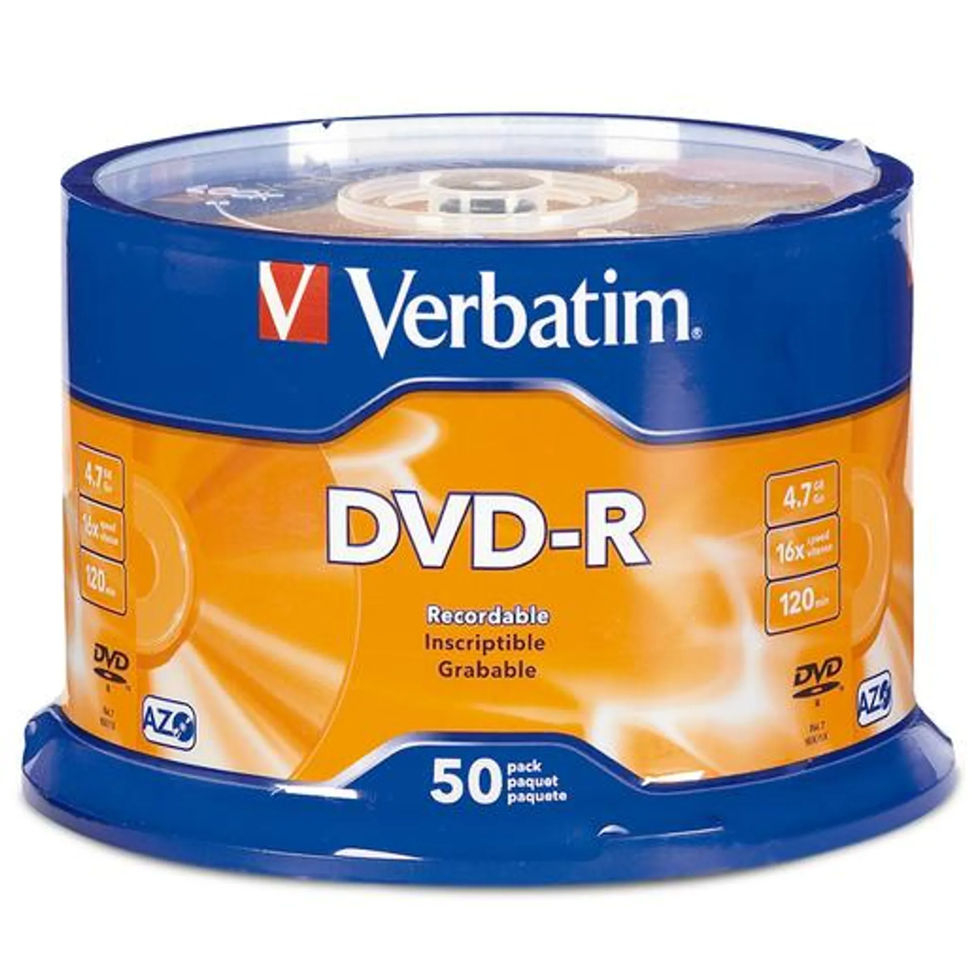 DVD-R Verbatim 95101 / 4.7 gb / 16x / 120 min. / Empaque 50 piezas