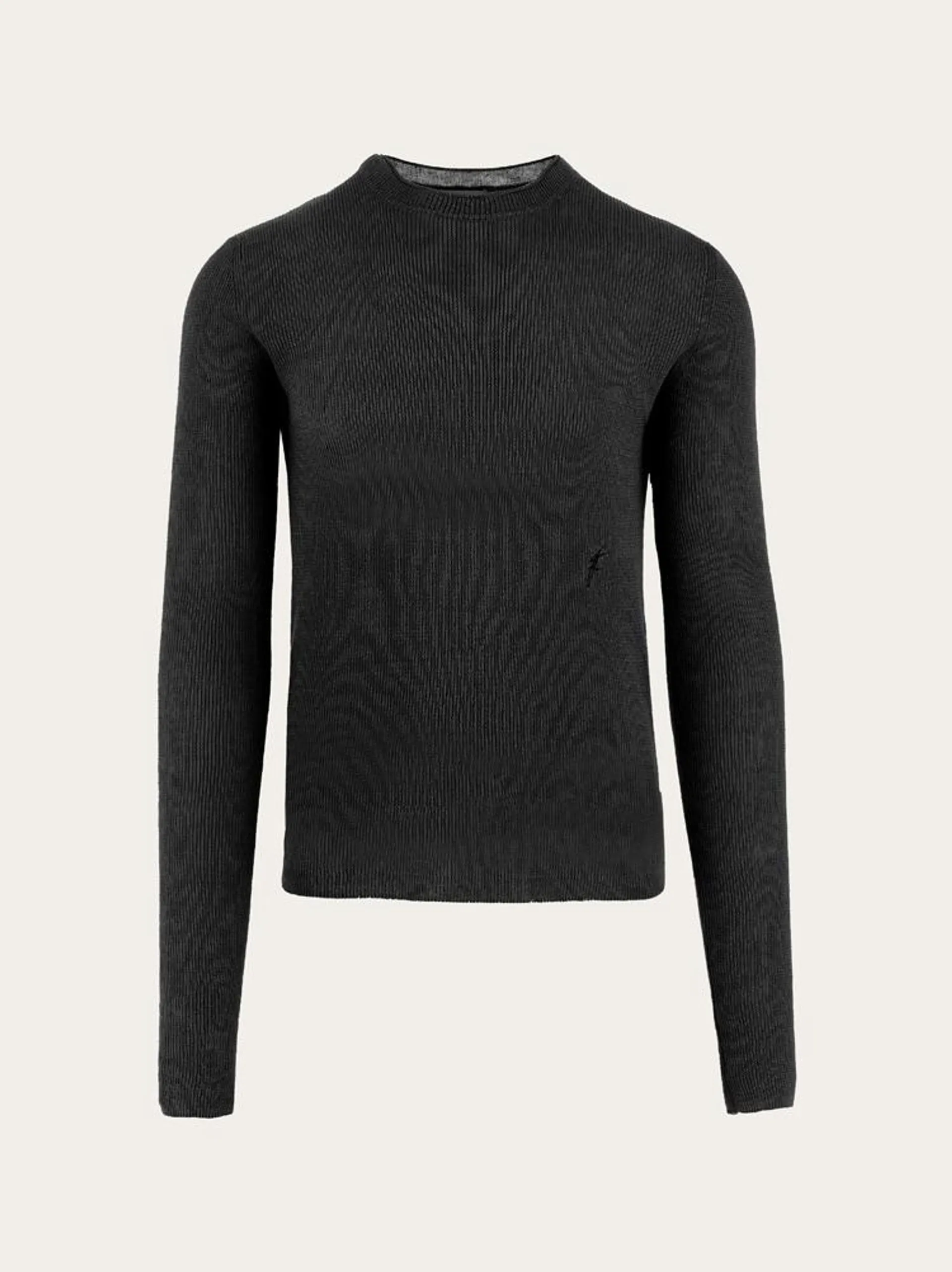 Jersey de cuello redondo con firma