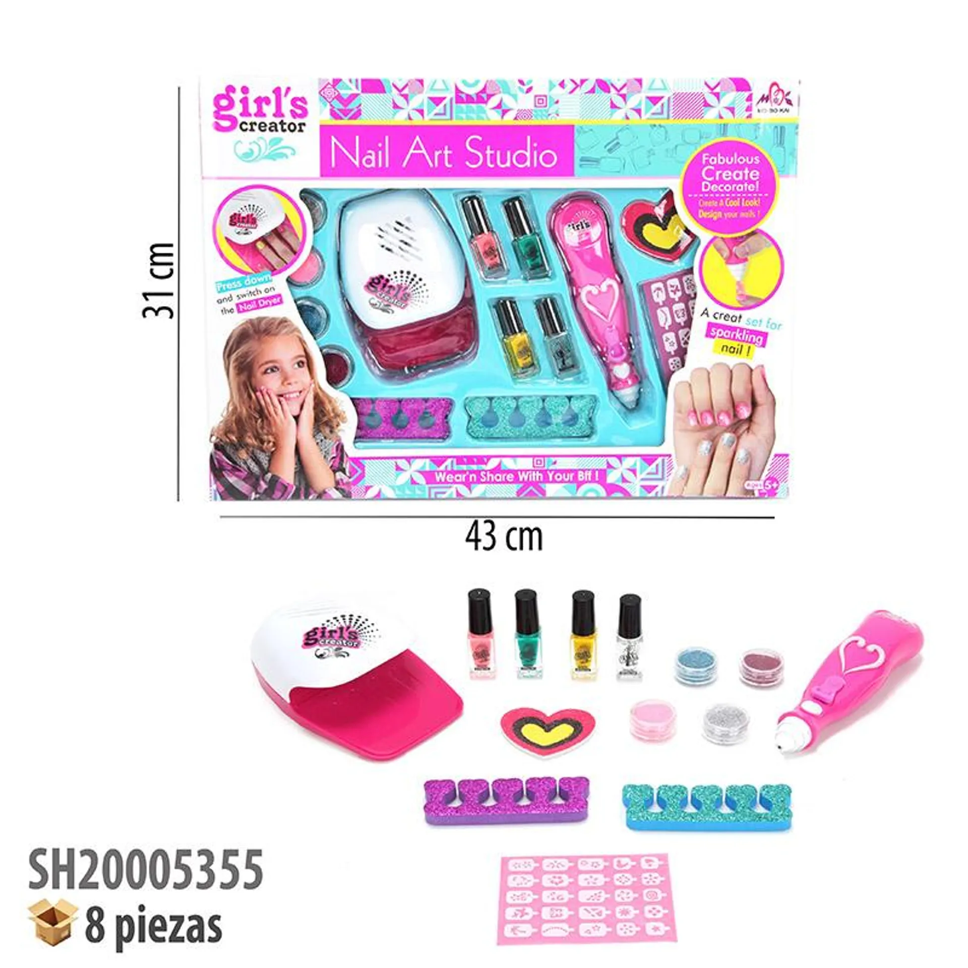 JUEGO DE UÑAS CON VENTILADOR