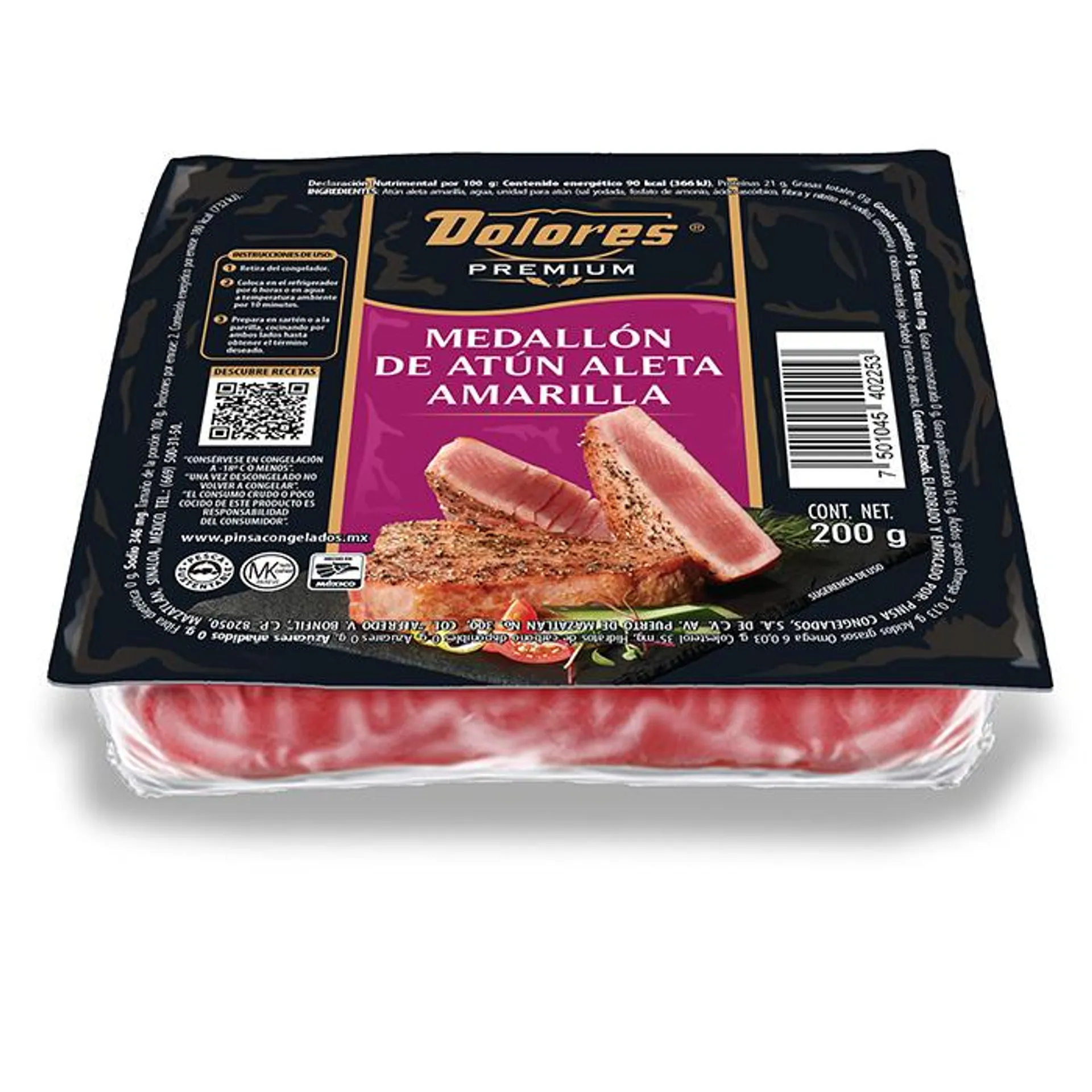 ATUN ROJO EN MEDALLONES DOLORES PZ 200 g