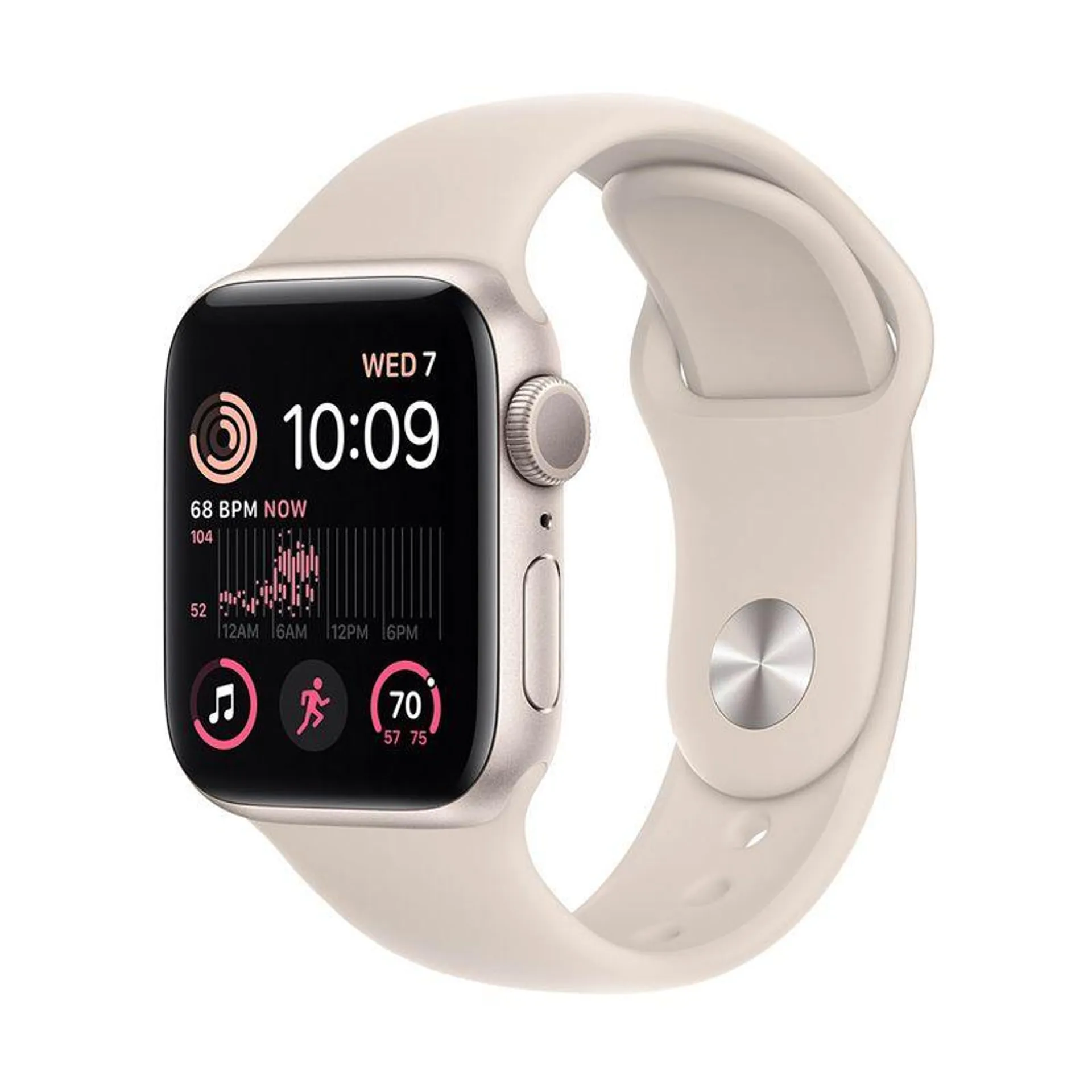 Apple Watch SE 2nd Gen, GPS, 40mm Caja de Aluminio, Sport Band S/M Starlight