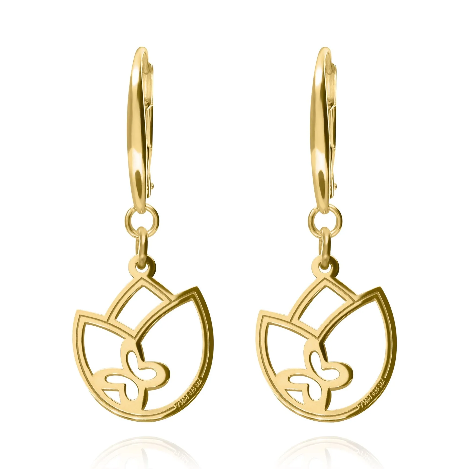 Aretes Mujer Plata 925 Joy Tulipan Dorado