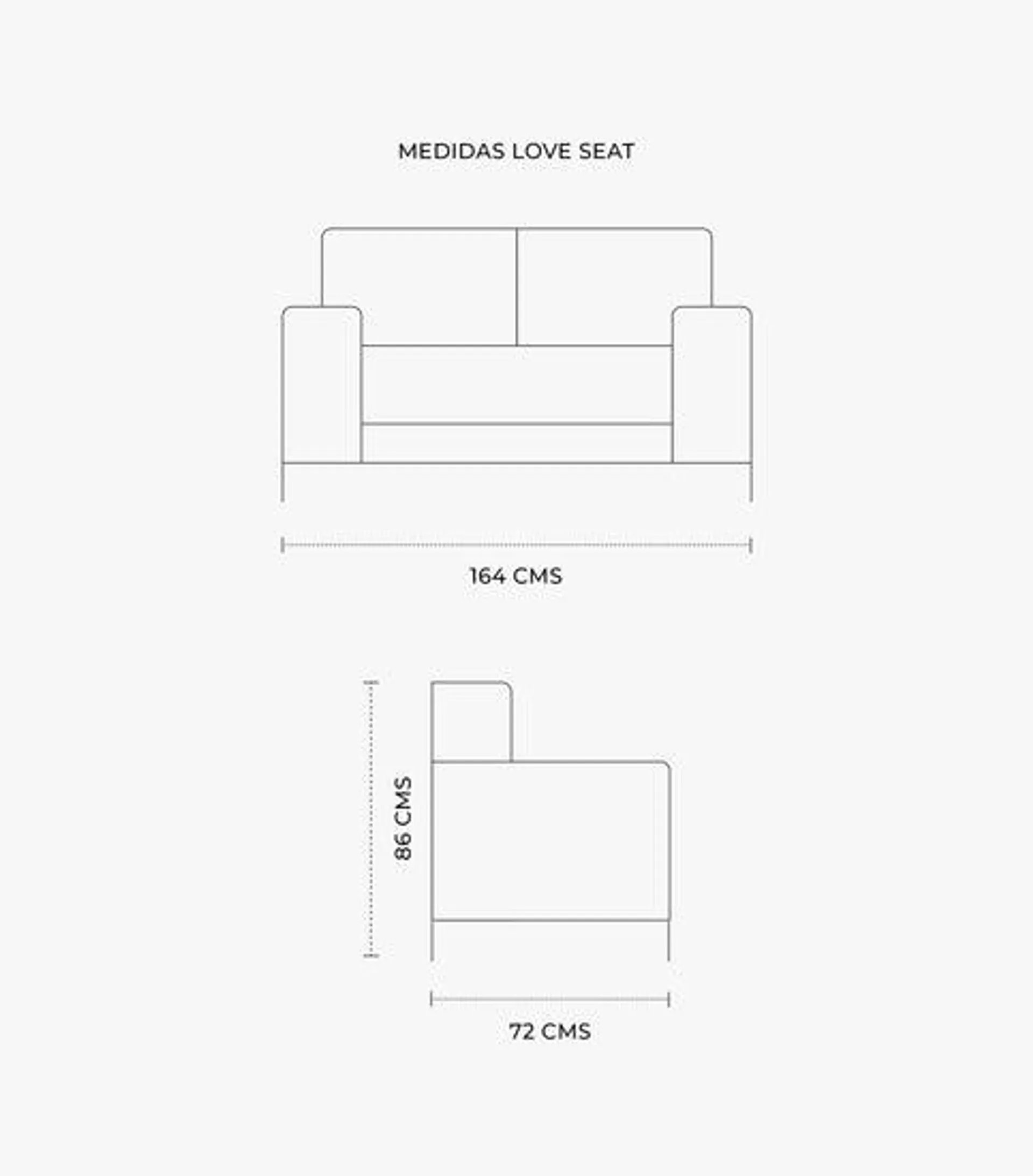 Love Seat Max De Tela Color Gris