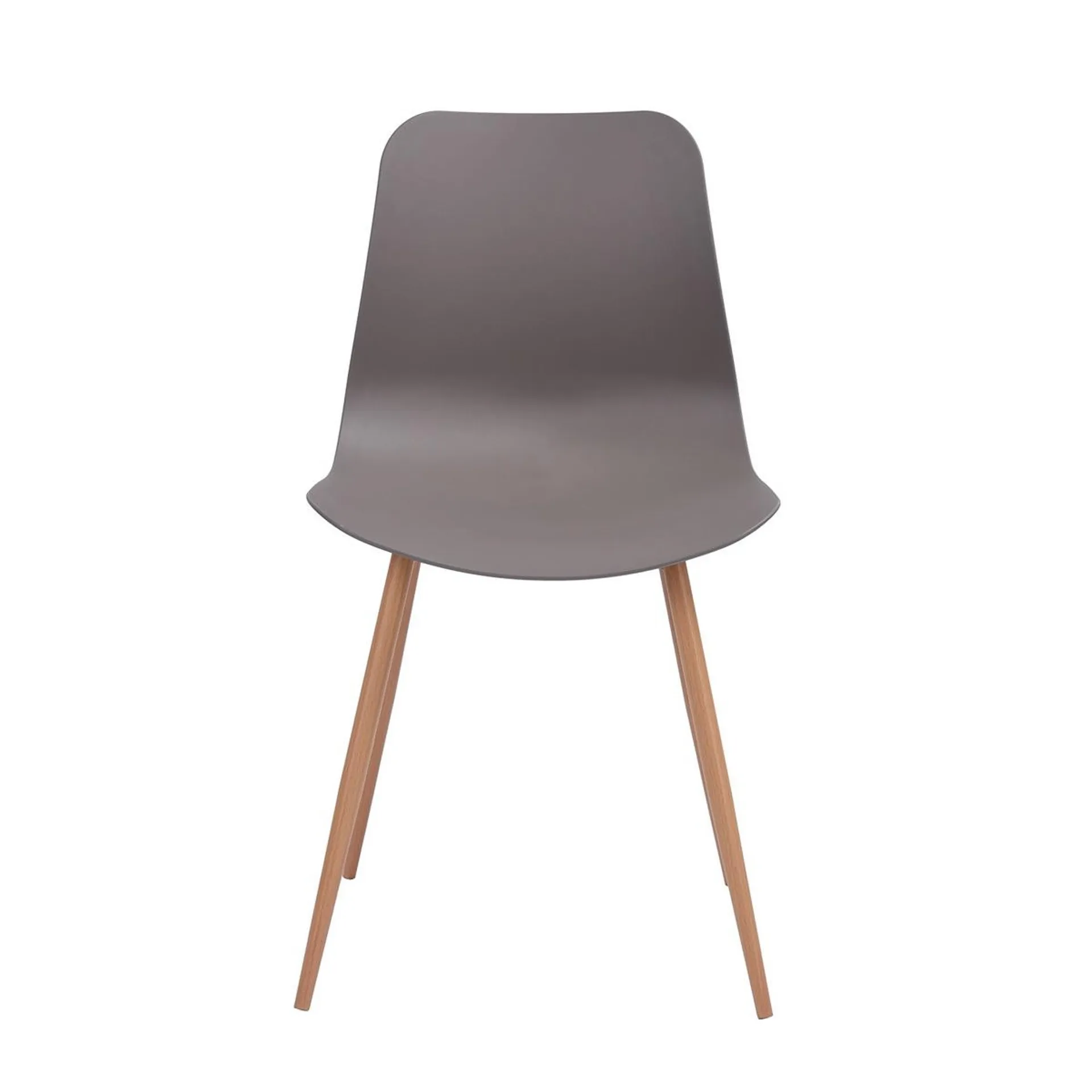 Set de 4 piezas silla de comedor CHARMAN PP gris patas de metal Bekan