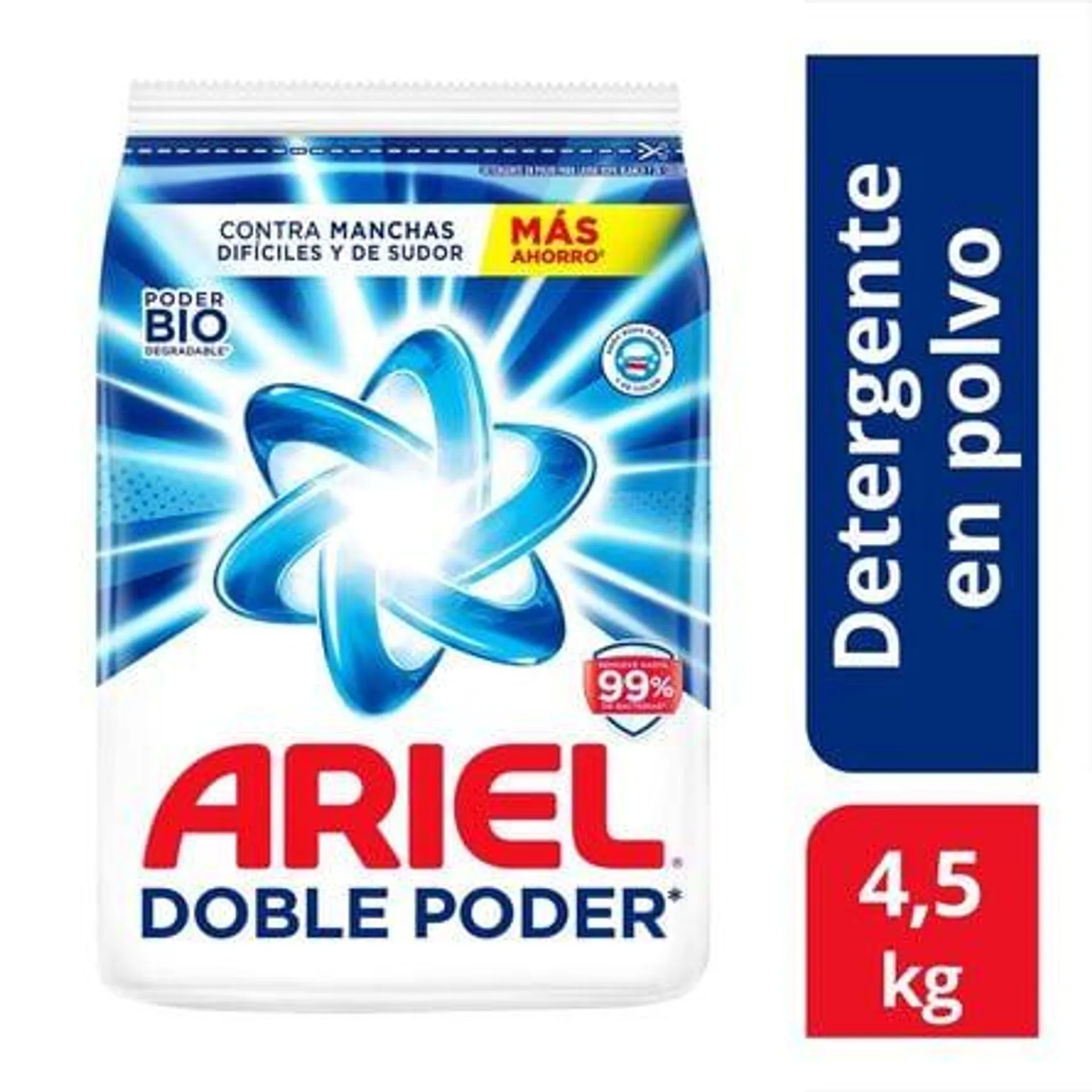 Detergente en Polvo Ariel Doble Poder 4.5 kg