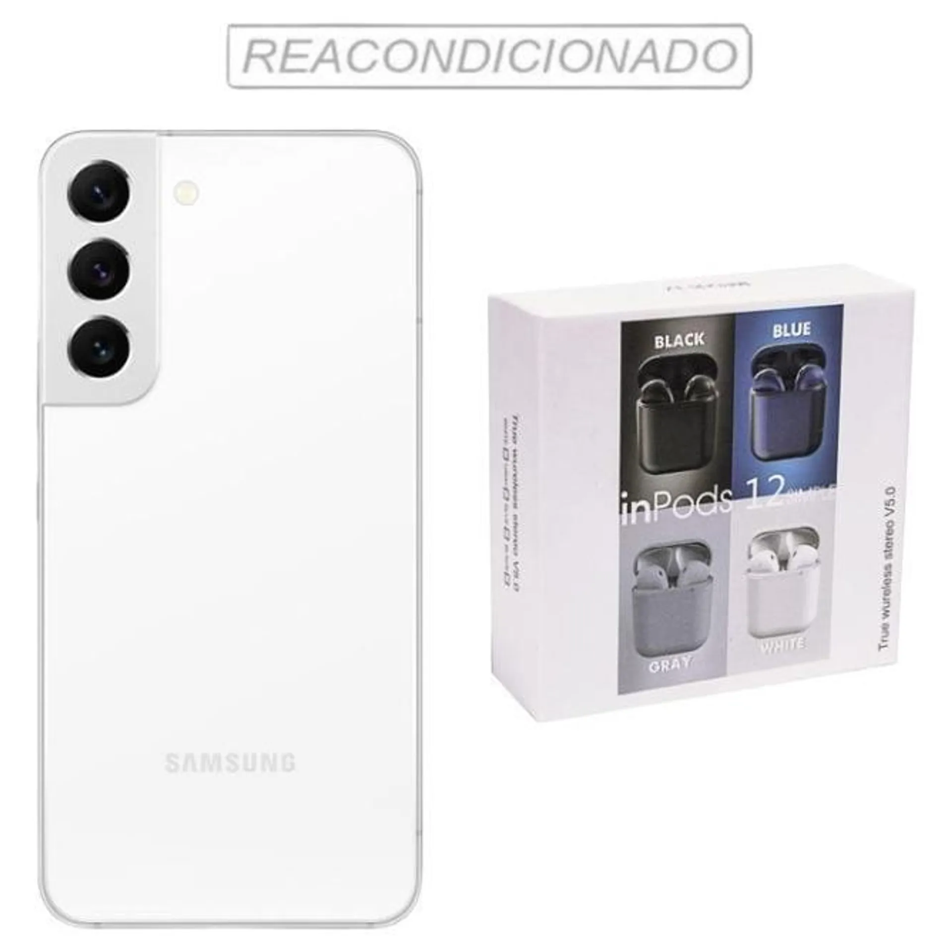 Galaxy S22 Plus Reacondicionado 128gb Blanco + Audífonos Genéricos